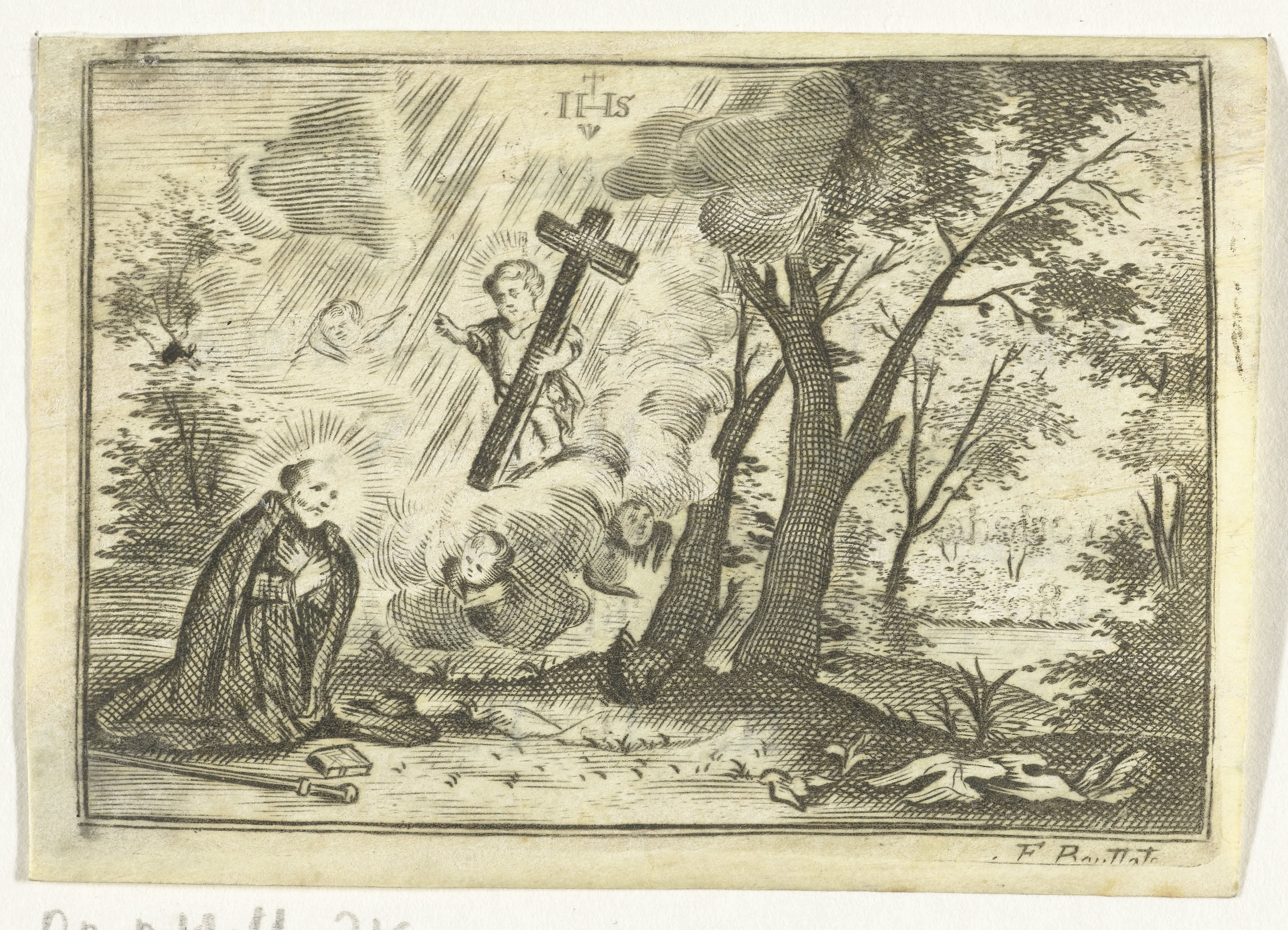 Heilige met visioen van Christus