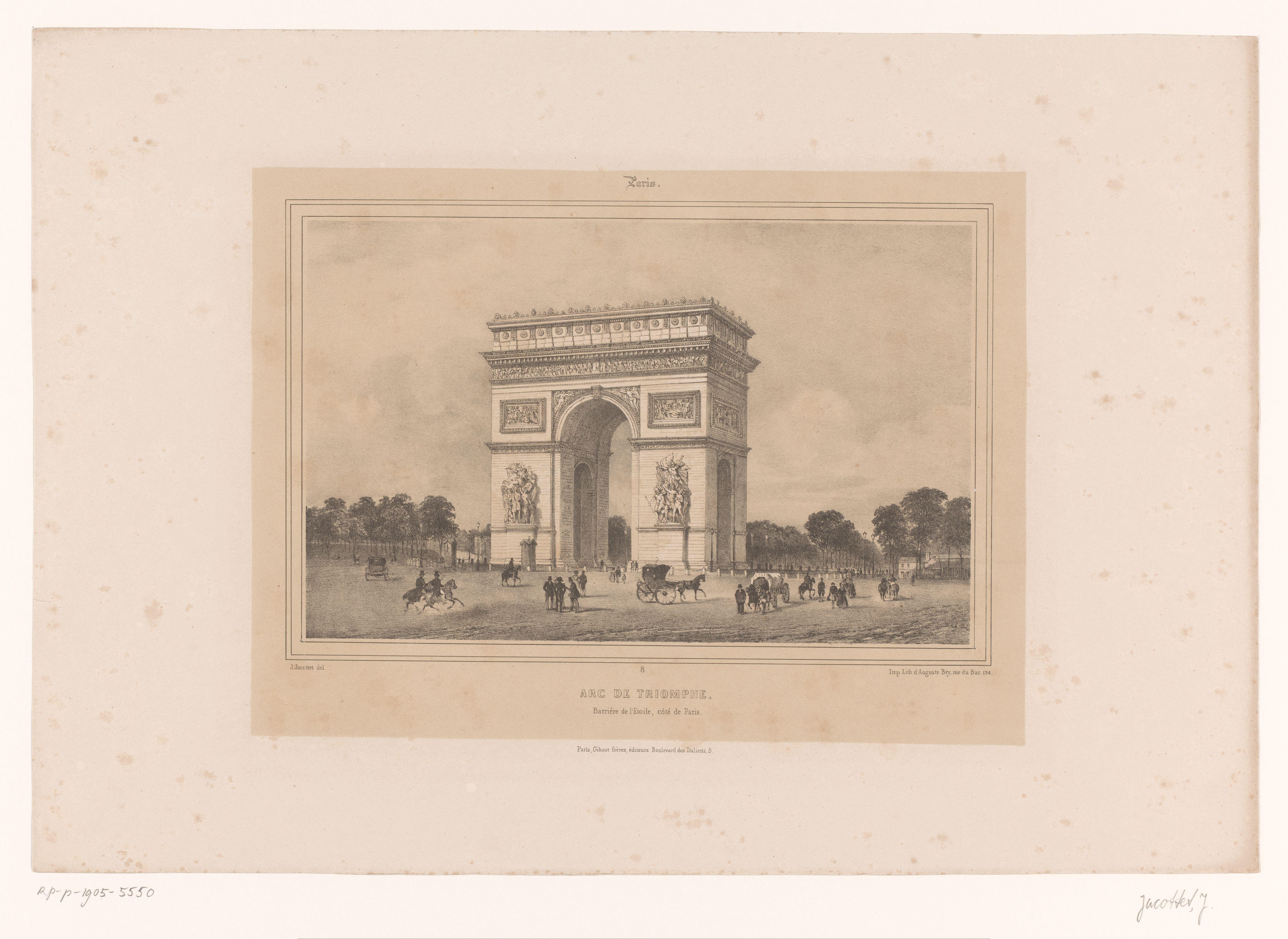 Zicht op de Arc de Triomphe