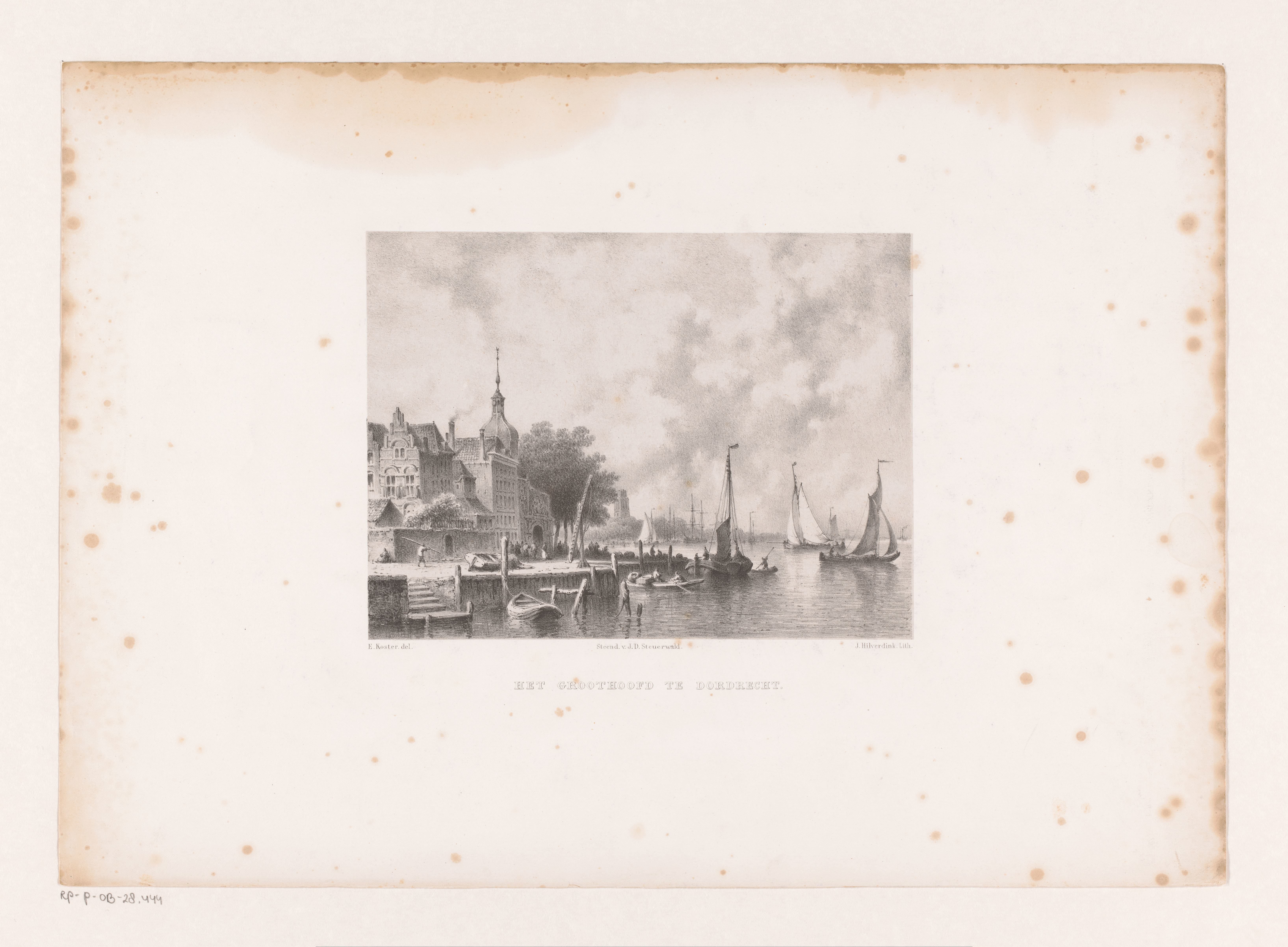 Gezicht op Dordrecht met de Groothoofdspoort