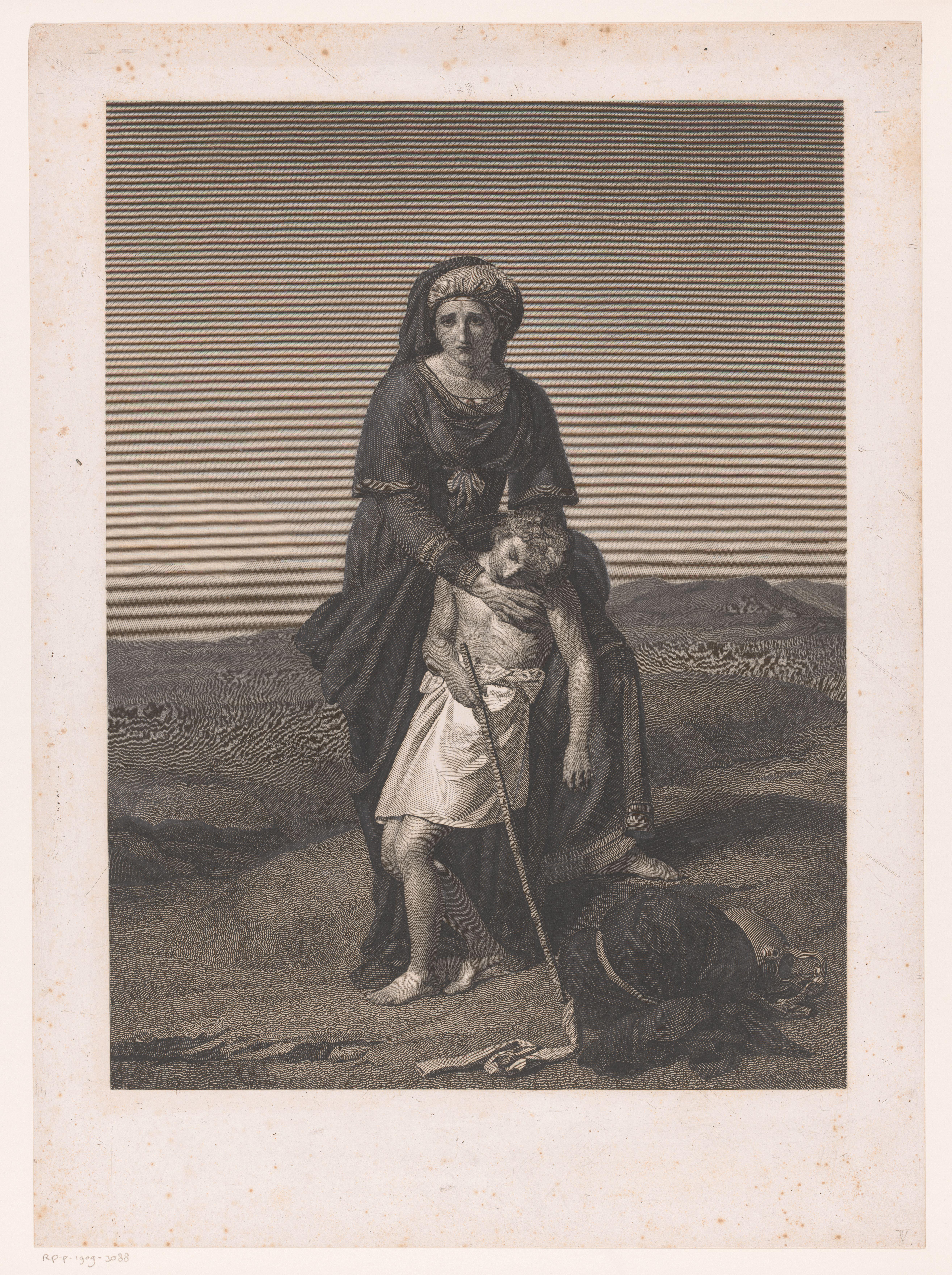 Hagar en Ishmael in de woestijn