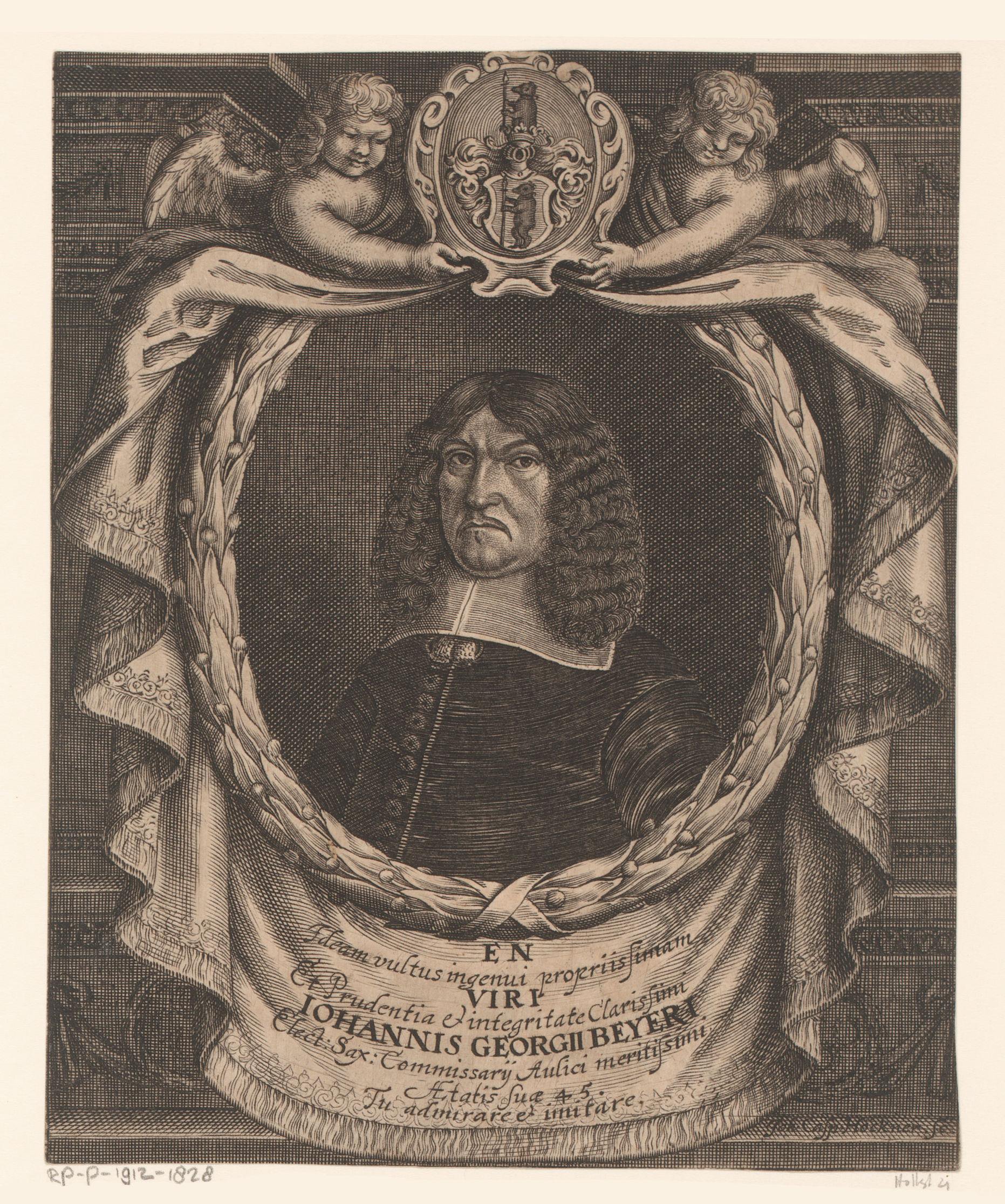 Portret van Johann Georg Beyer op 45-jarige leeftijd