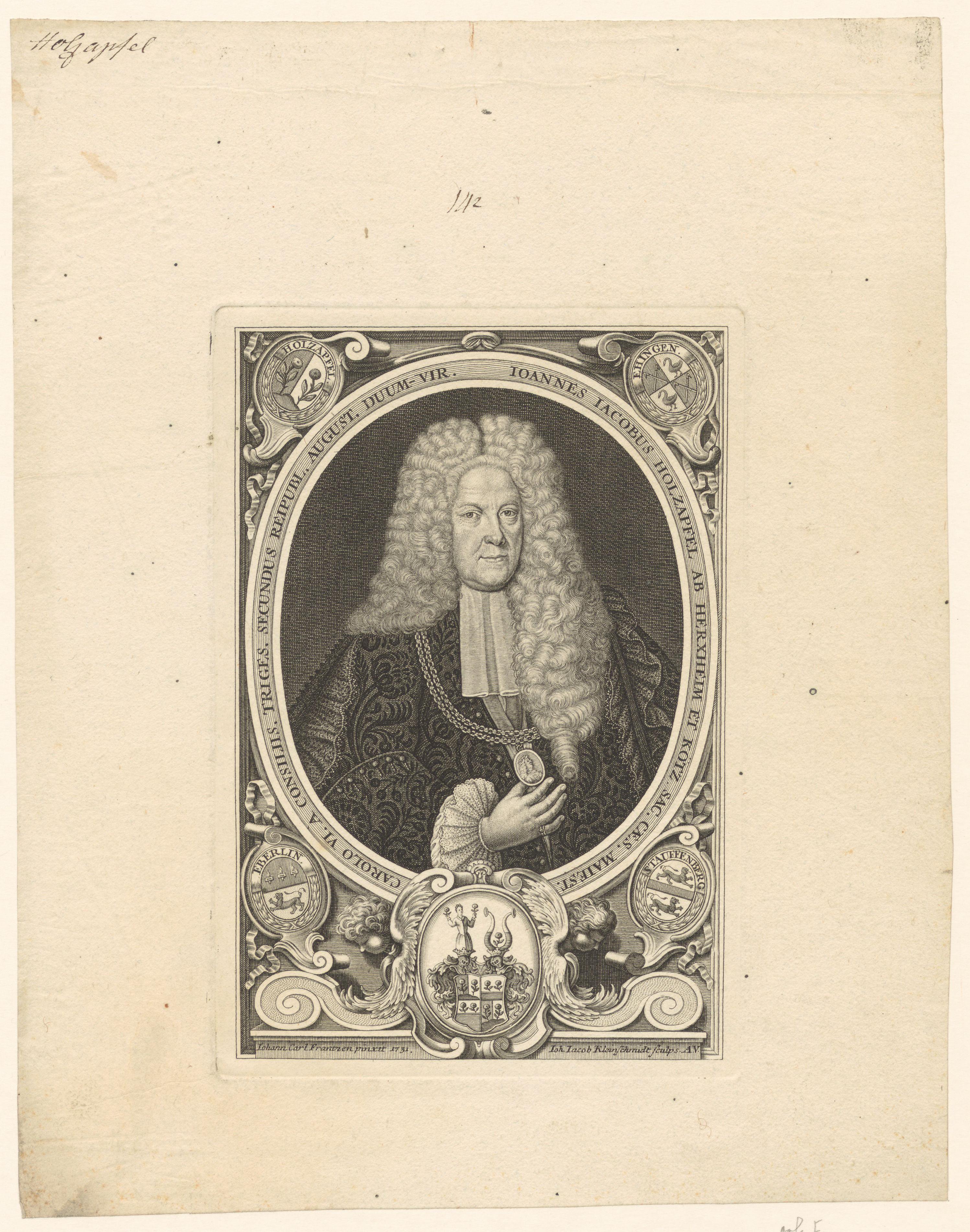 Portret van Johann Jacob Holzapfel von Herxheim