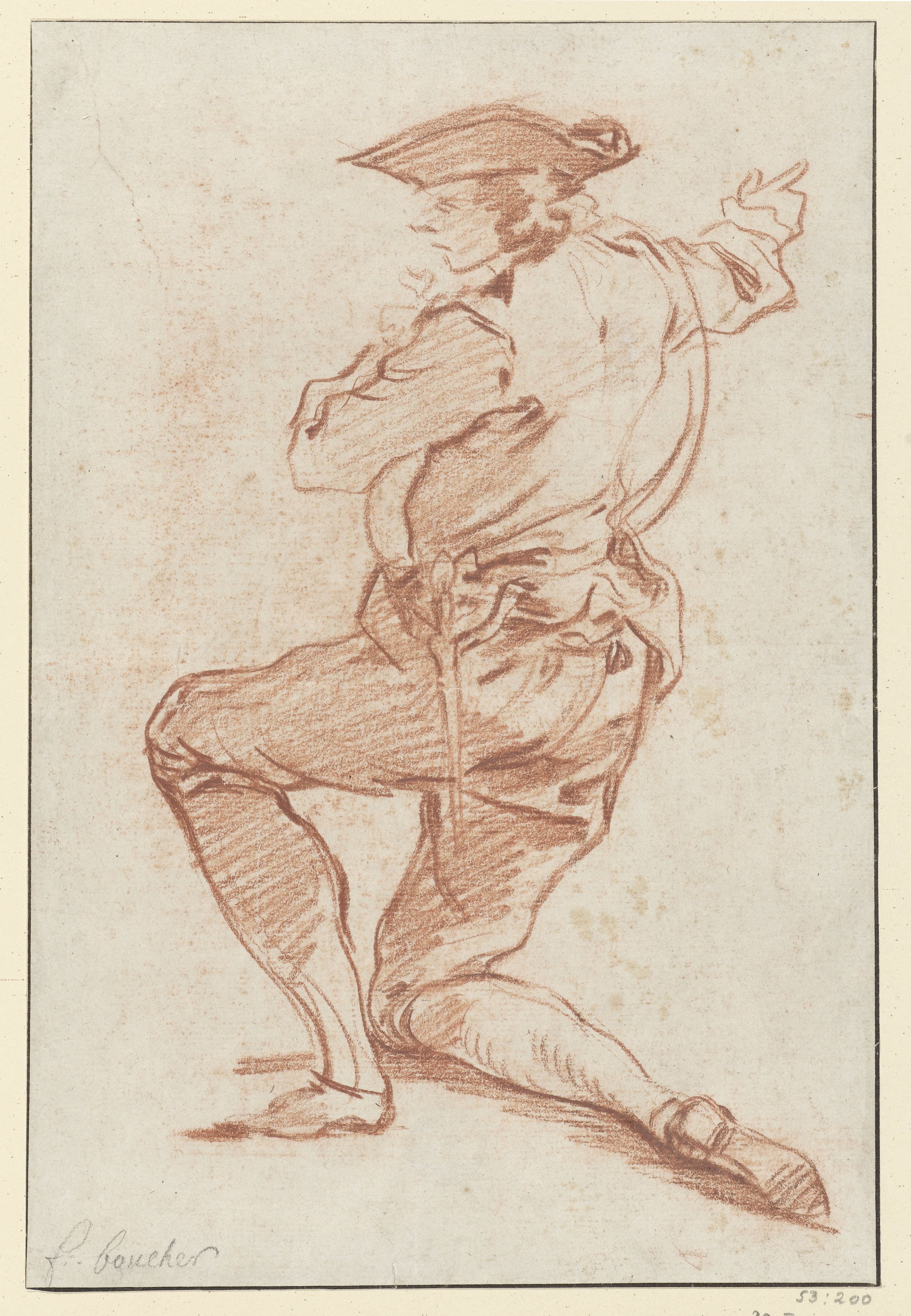 Study of a kneeling huntman