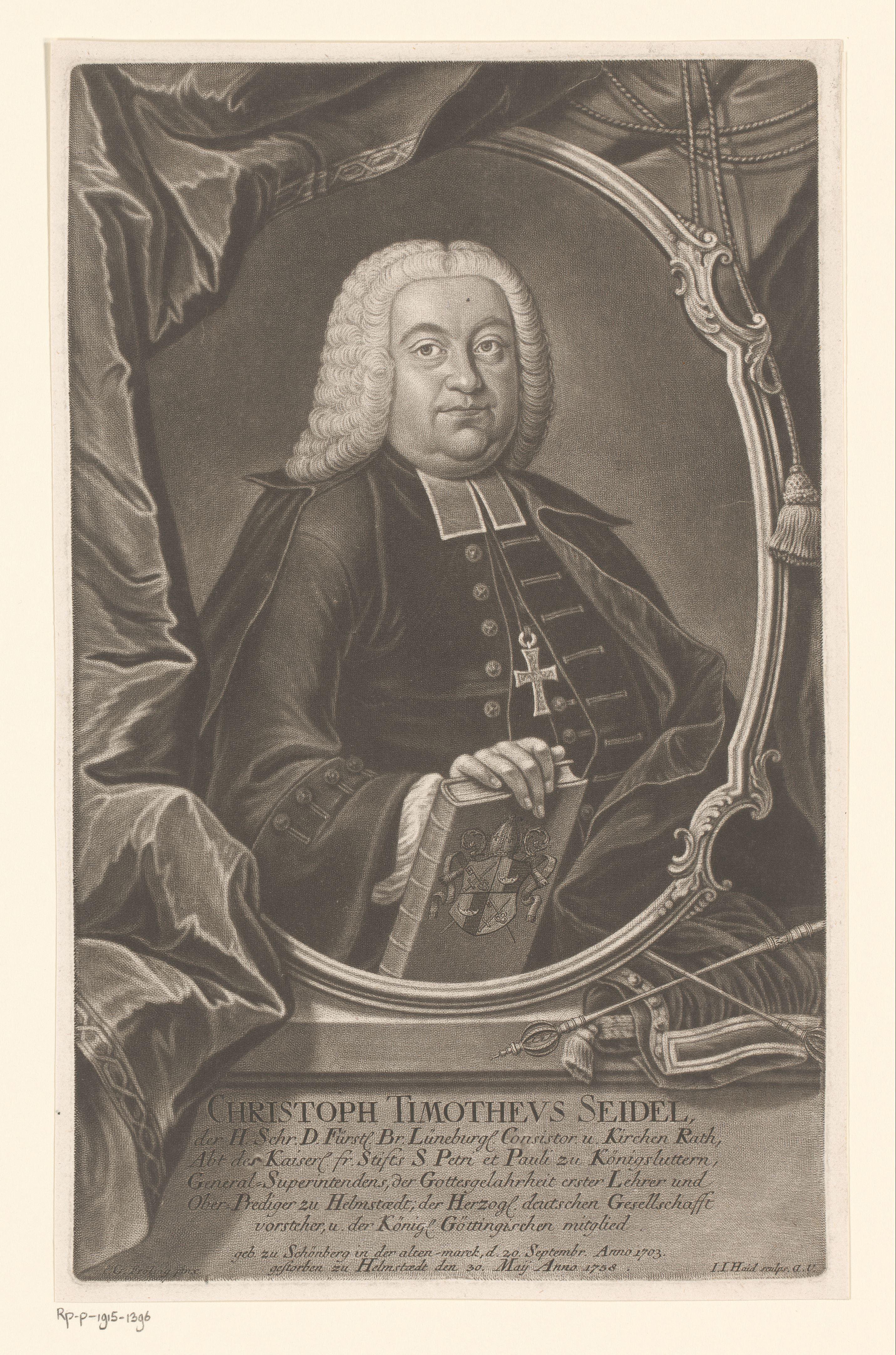 Portret van Christoph Timotheus Seidel