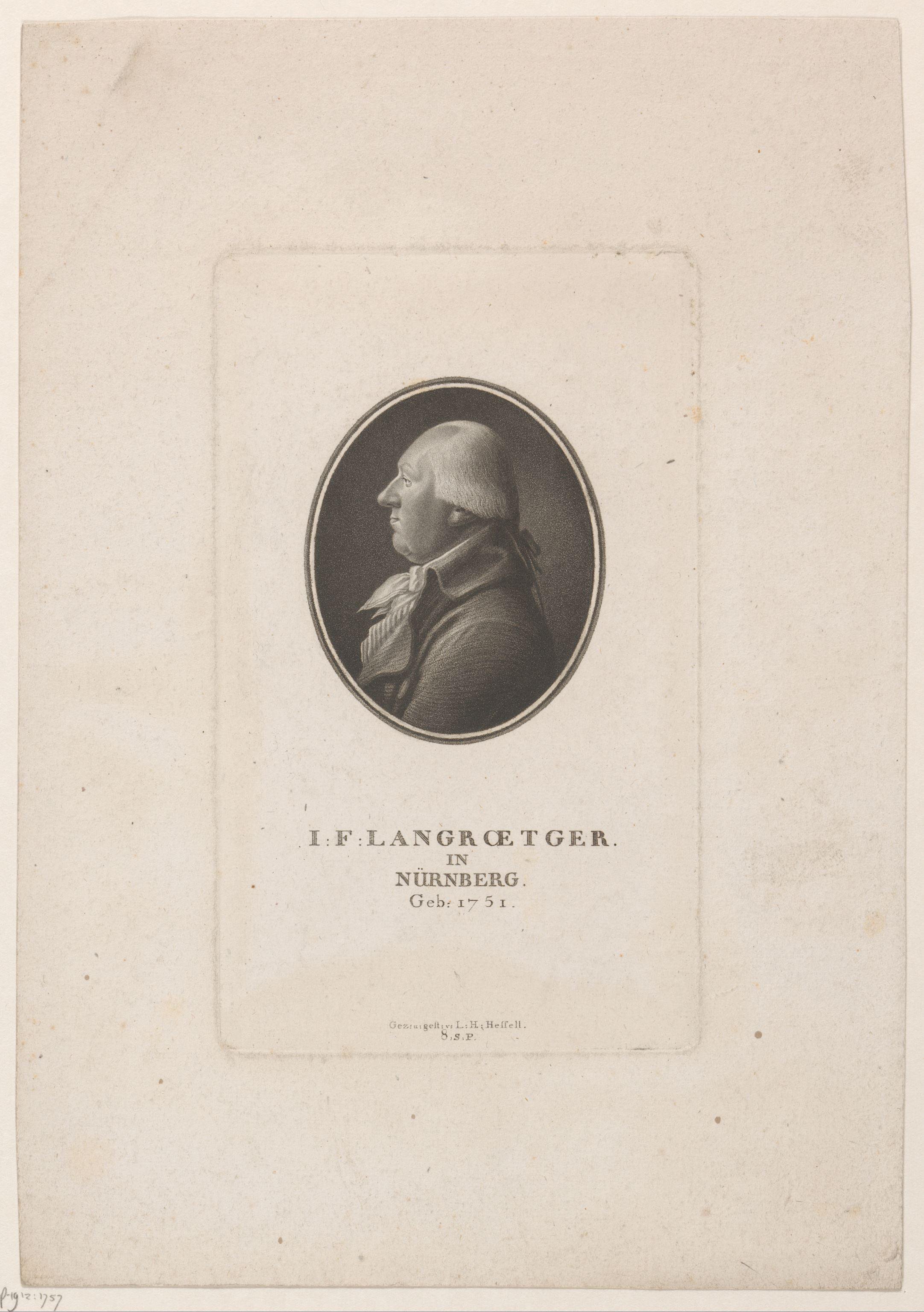 Portret van Johann Ferdinand Langroetger