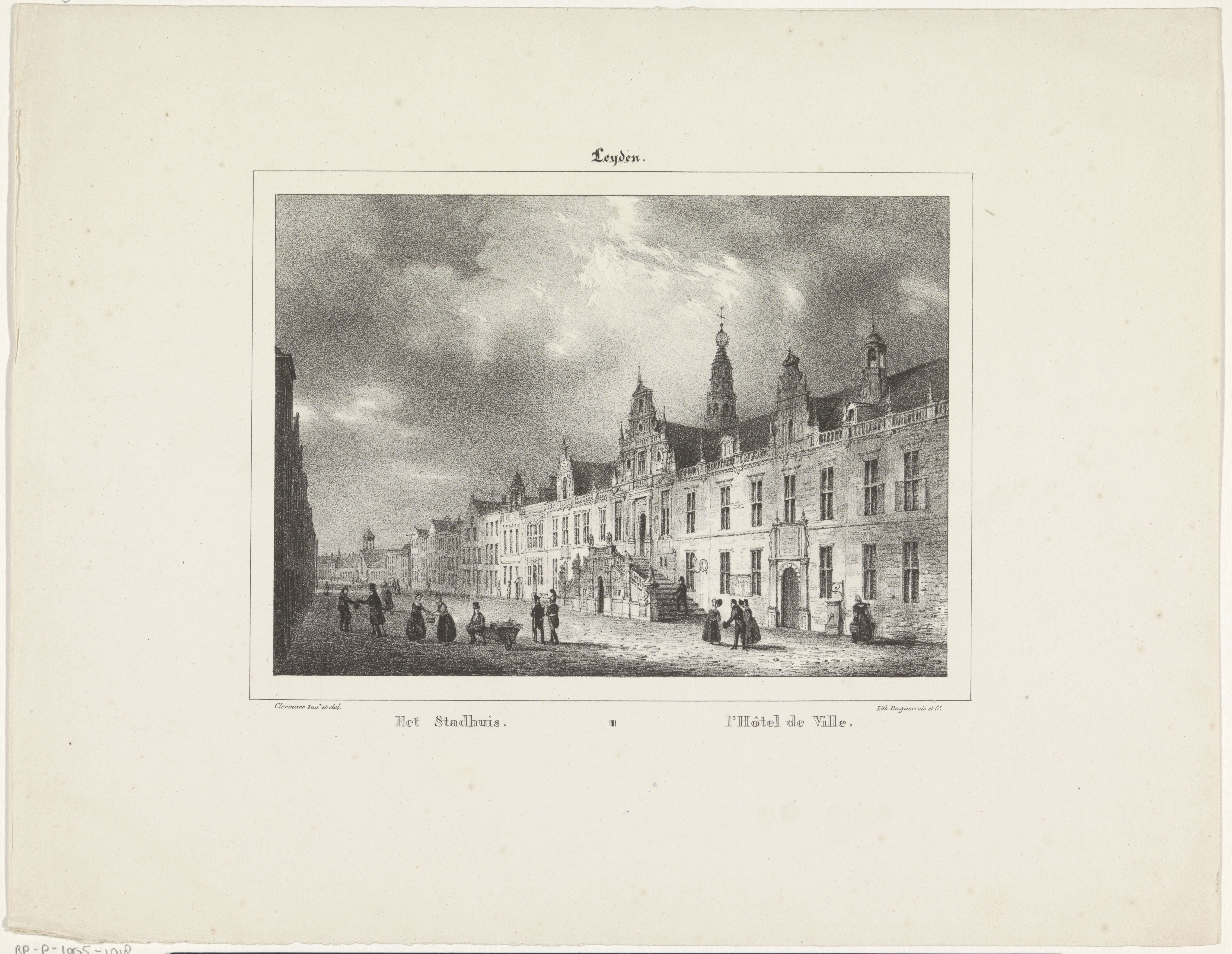 Gezicht op het stadhuis in Leiden