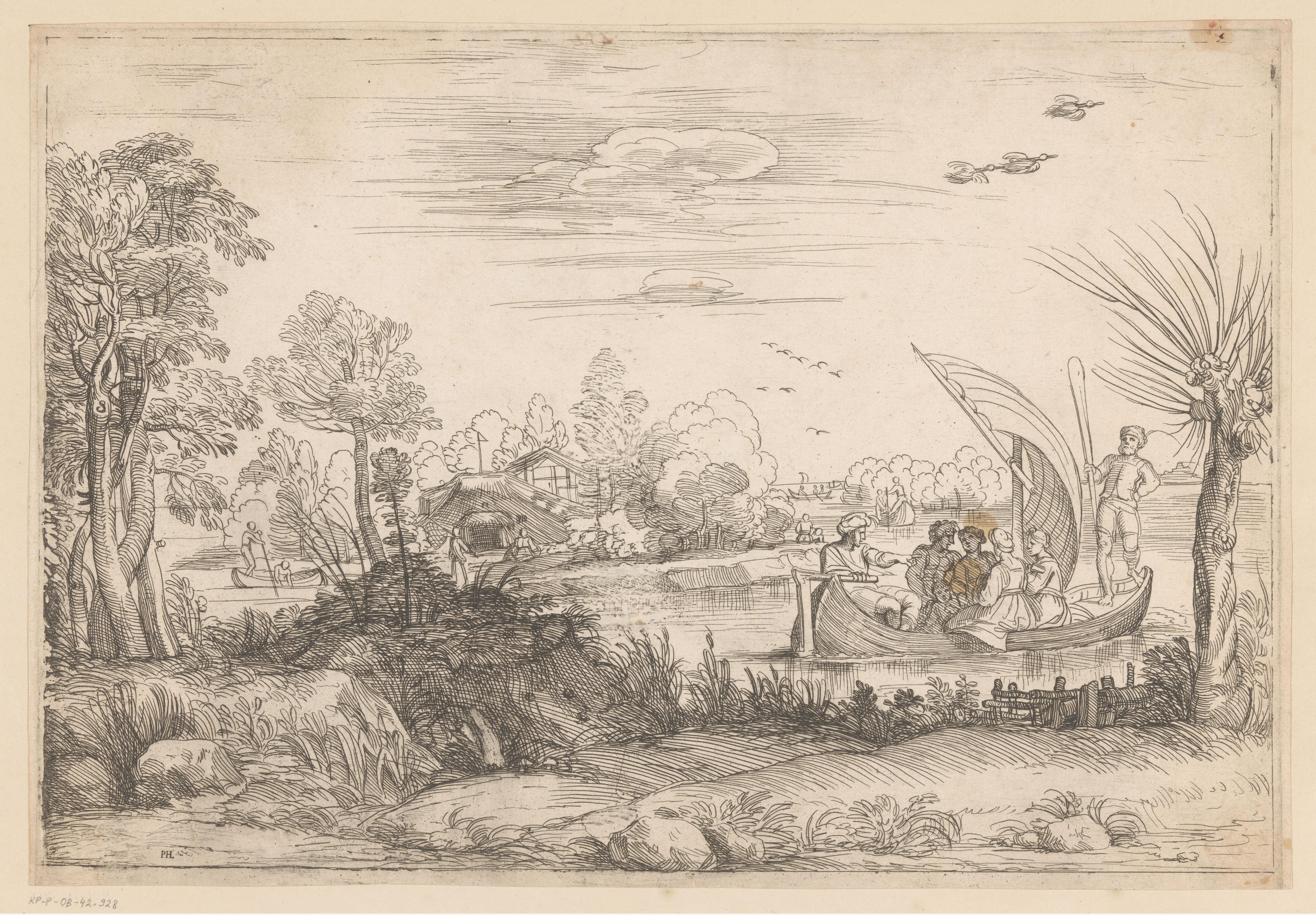 Landschap met zeilboten