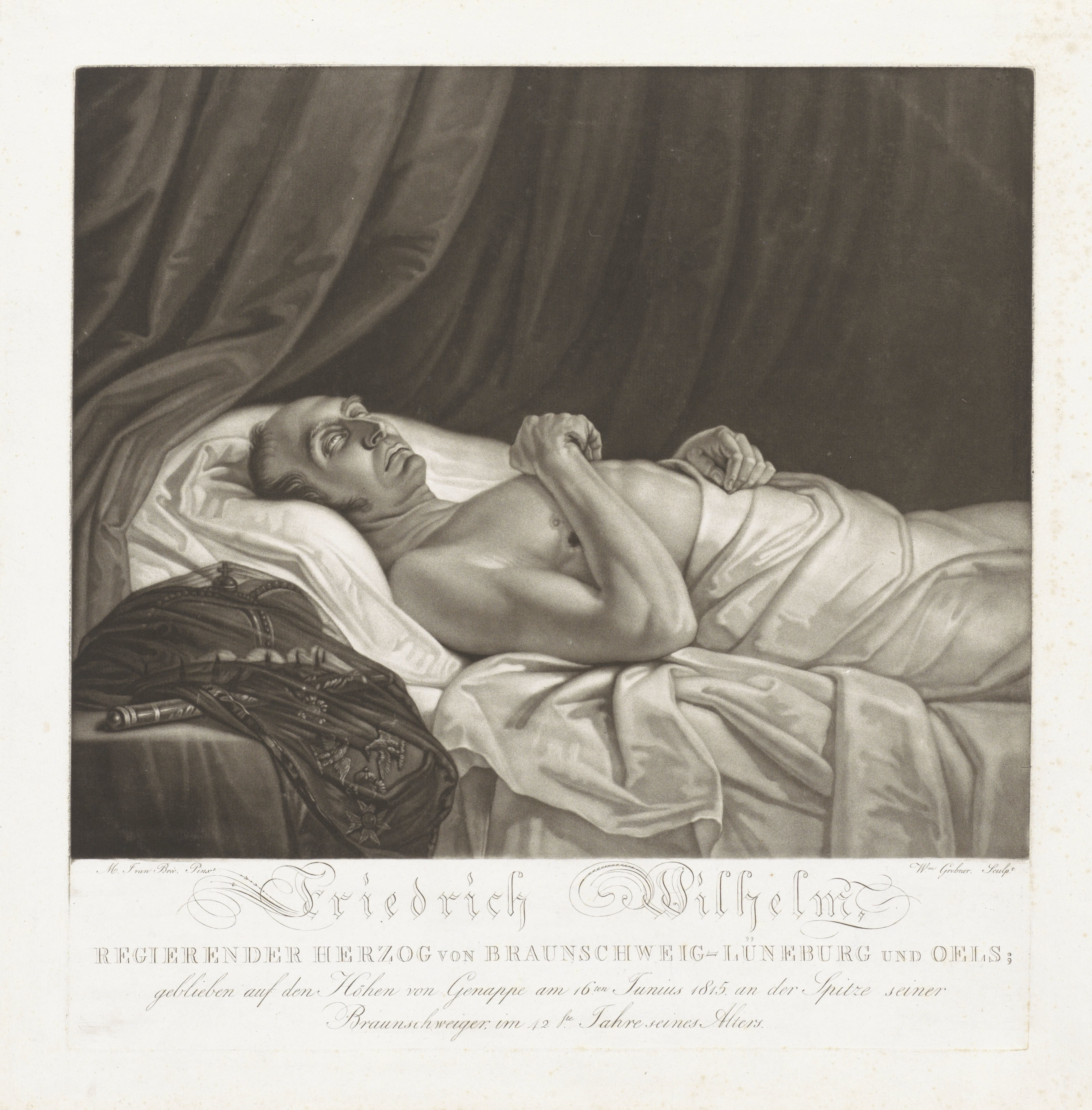 Frederik Willem, hertog van Brunswijk-Wolfenbüttel op zijn sterfbed