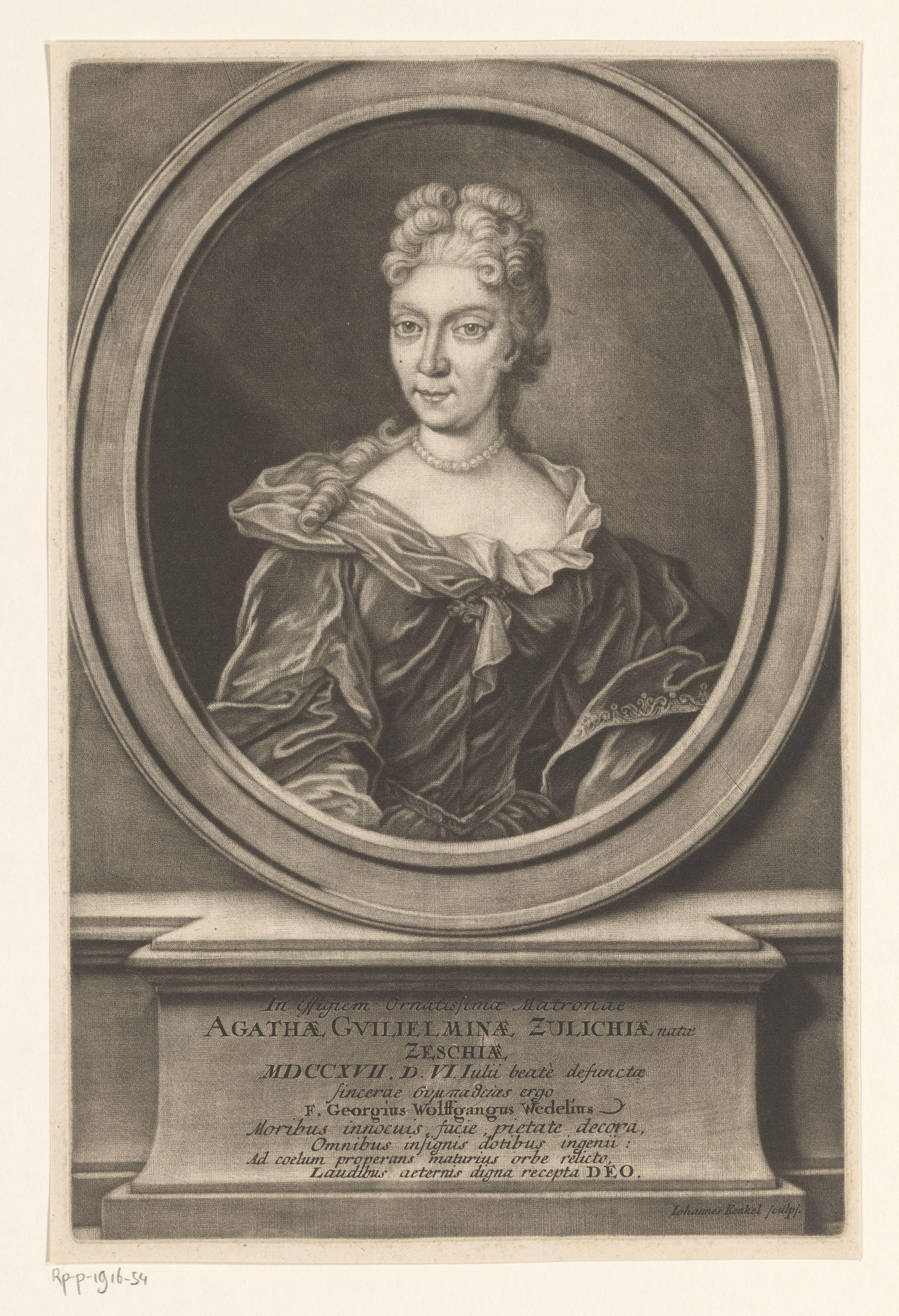 Portret van Agatha Wilhelmina Züllich