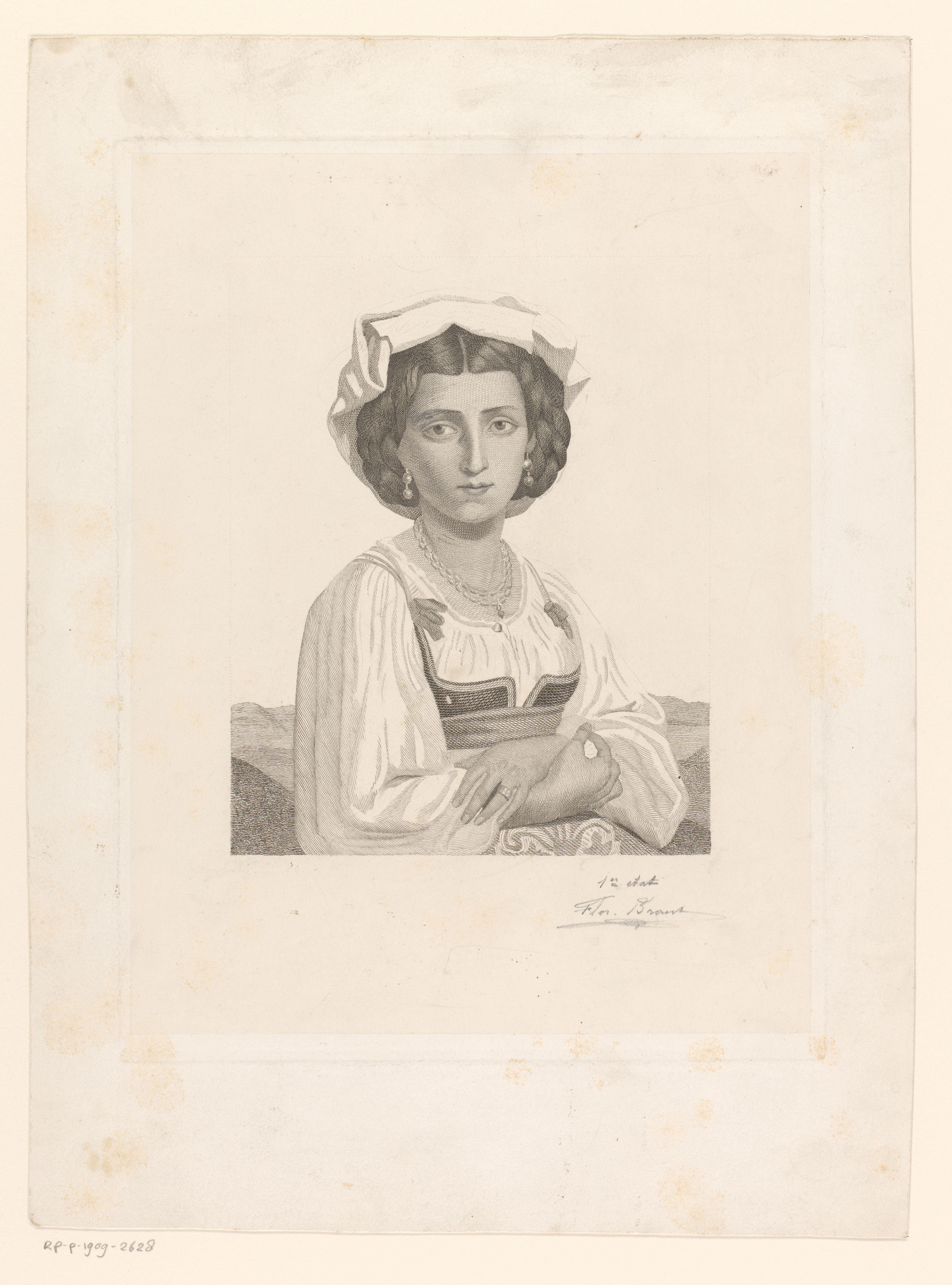 Portret van een onbekende Italiaanse vrouw