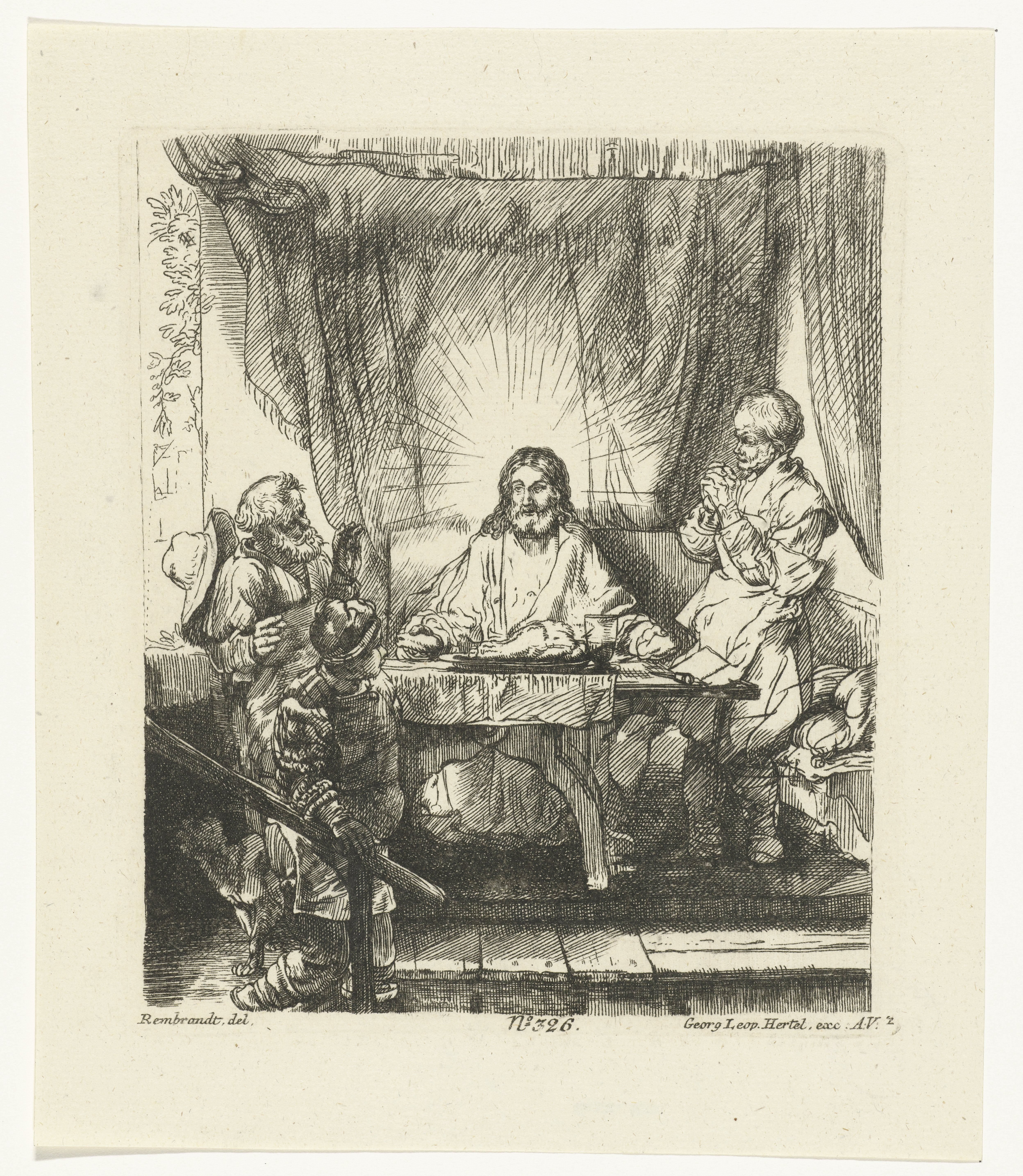 Christ at Emmaus: the larger plate