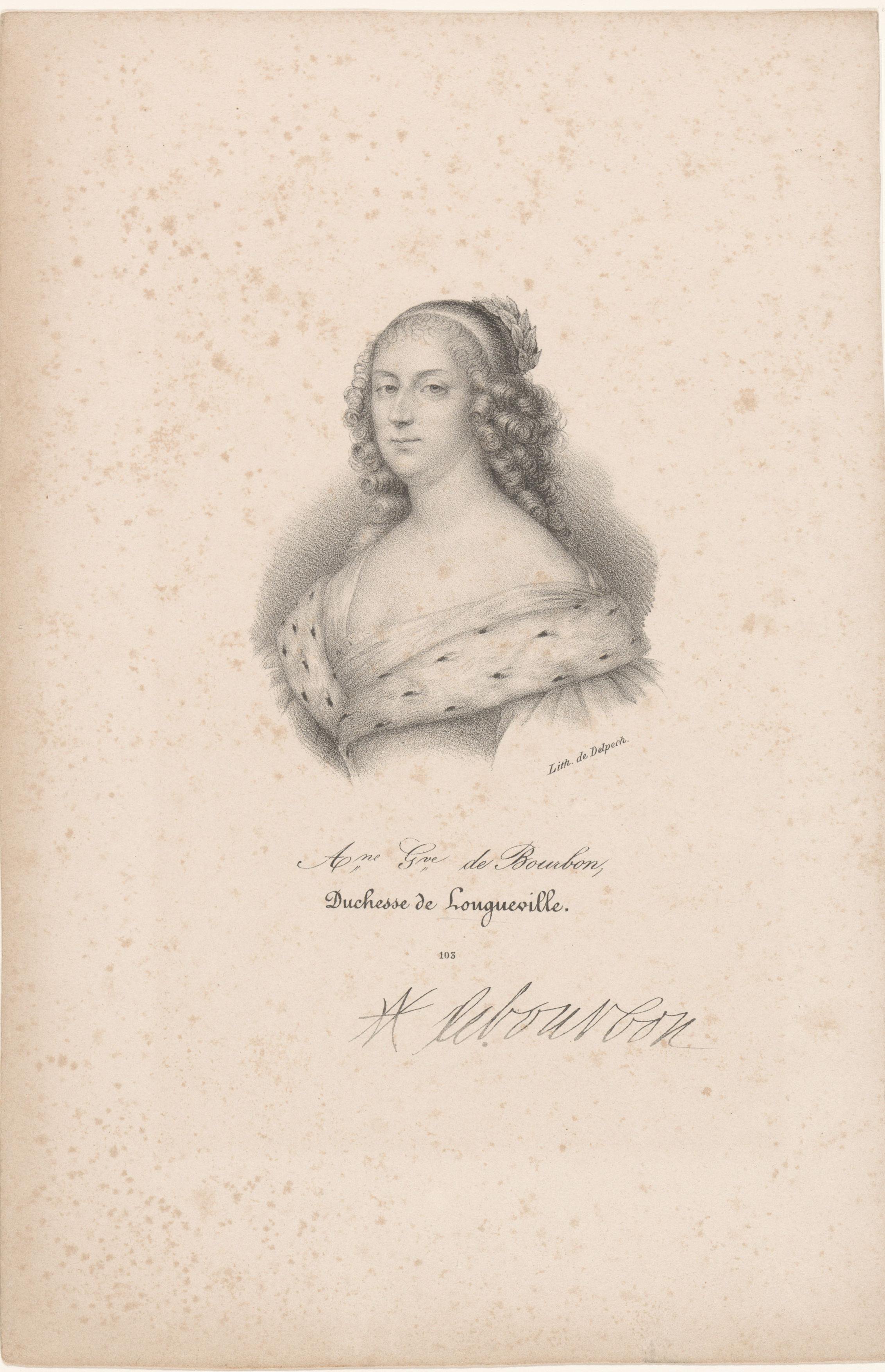 Portret van Anna Genoveva van Bourbon-Condé