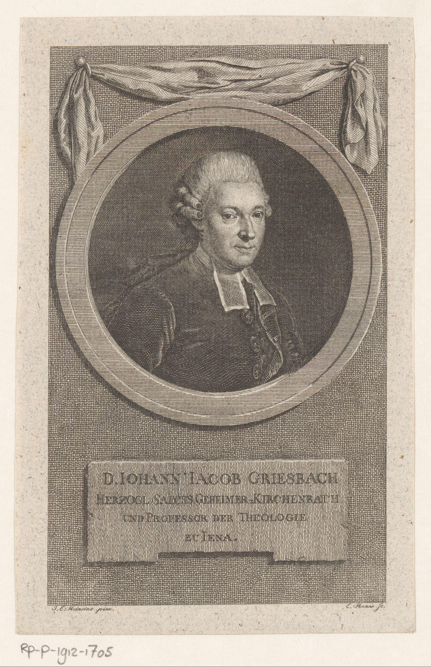 Portret van Johann Jakob Griesbach