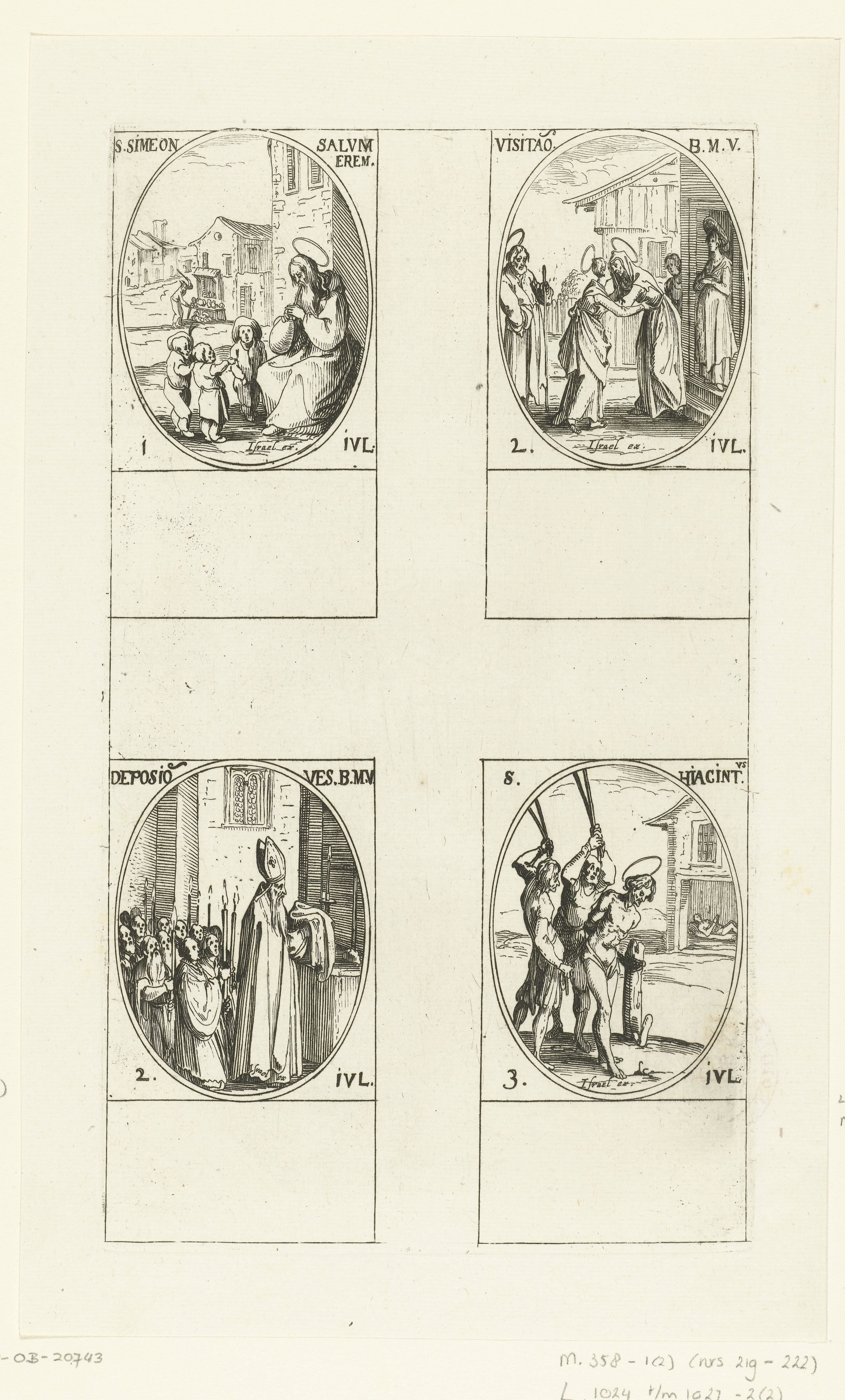 Heilige Simeon van Emesa, Visitatie, Zegening van de kleding van Maria, Heilige Hyacinthus (1-3 juli)