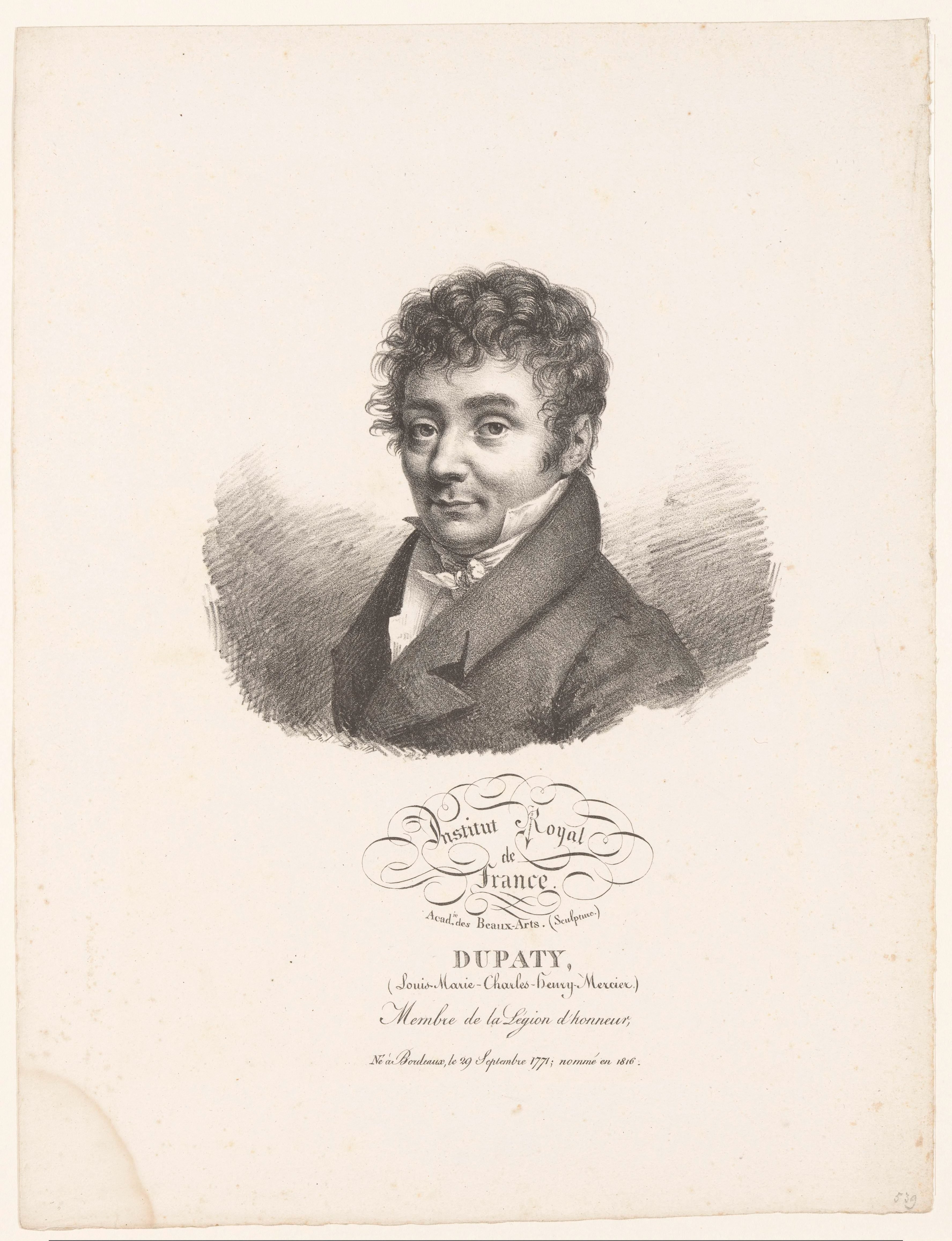 Portret van de beeldhouwer Charles Dupaty