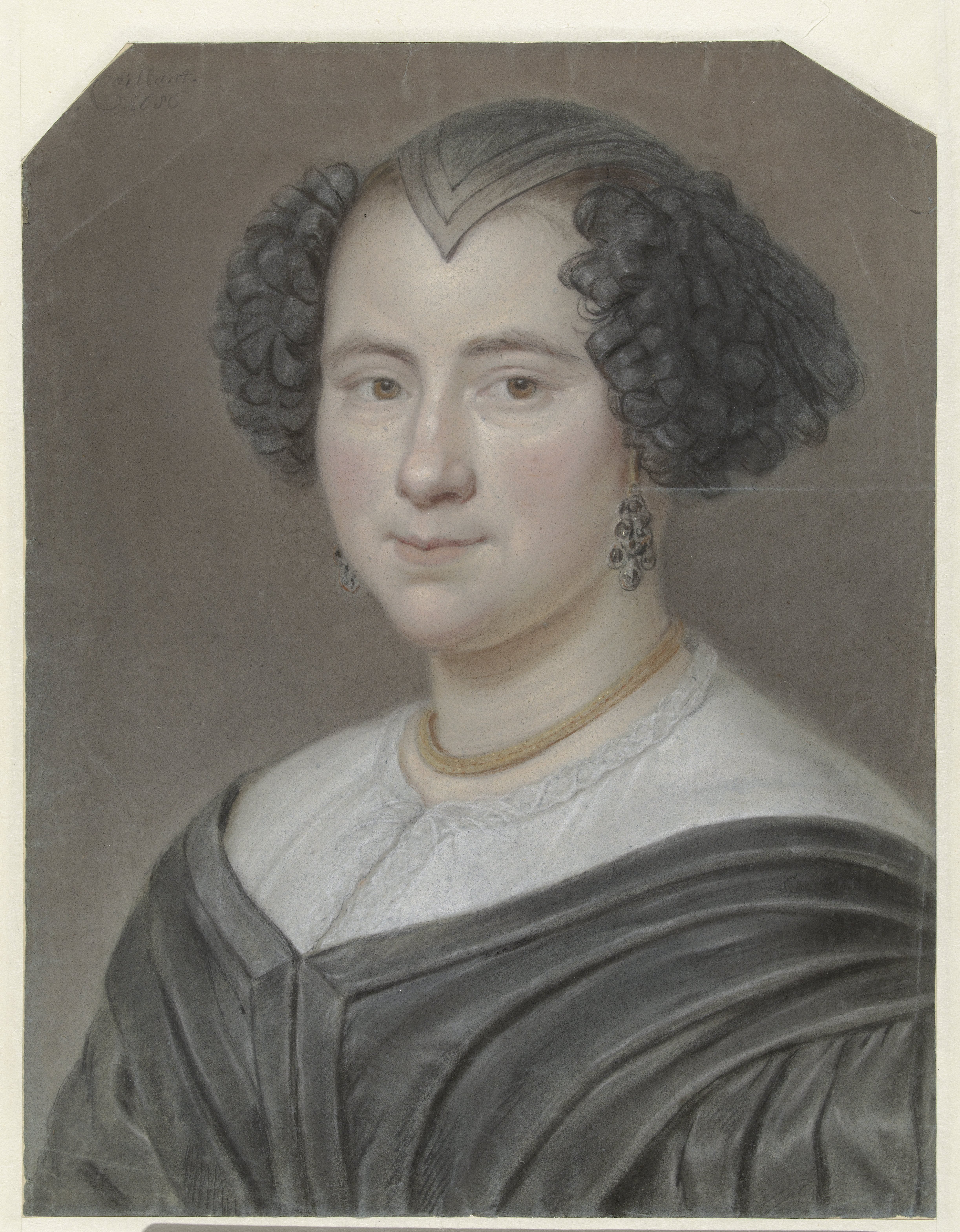Portret van een onbekende vrouw, buste, naar links