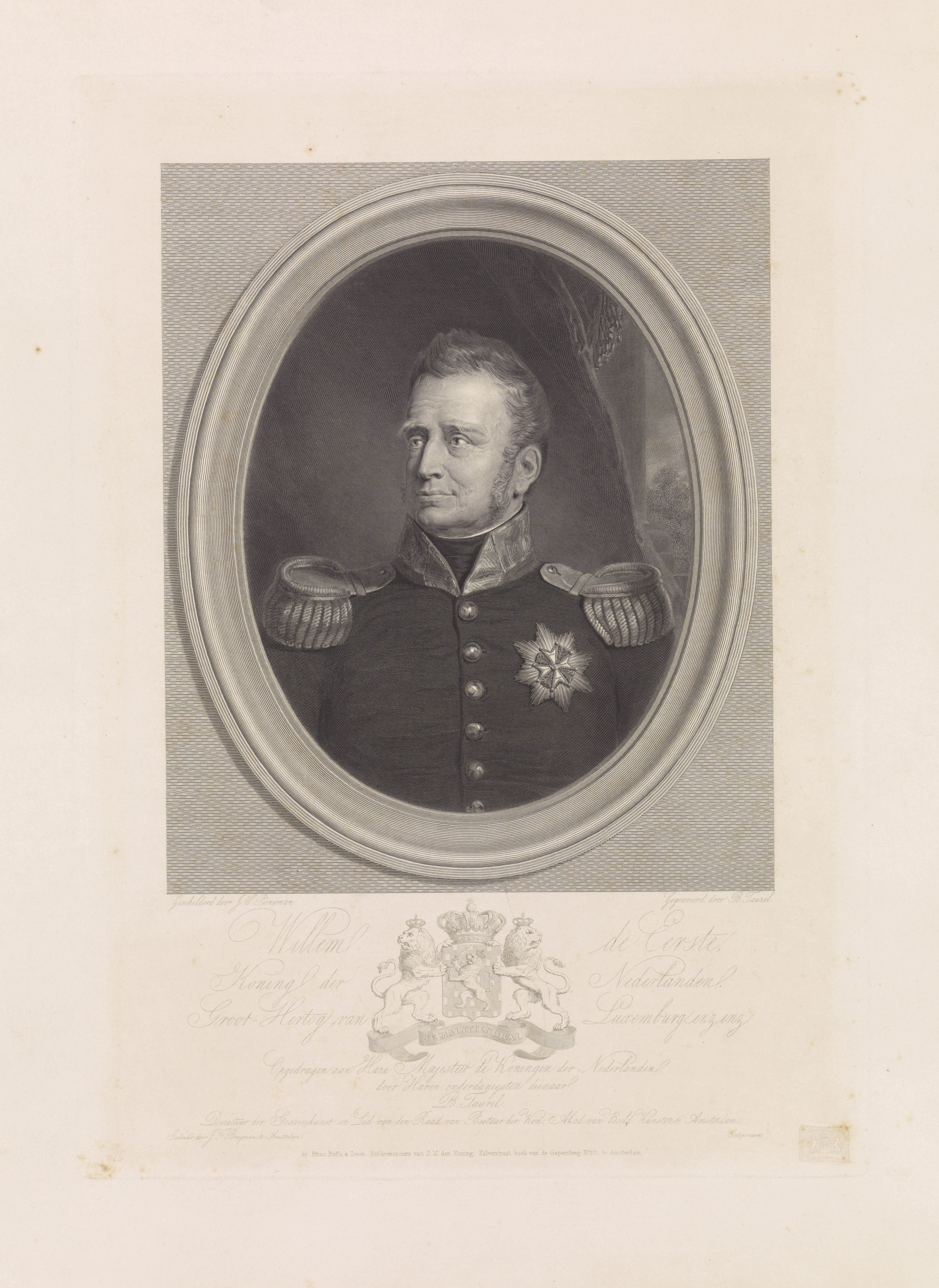 Portret van Willem I Frederik, koning der Nederlanden