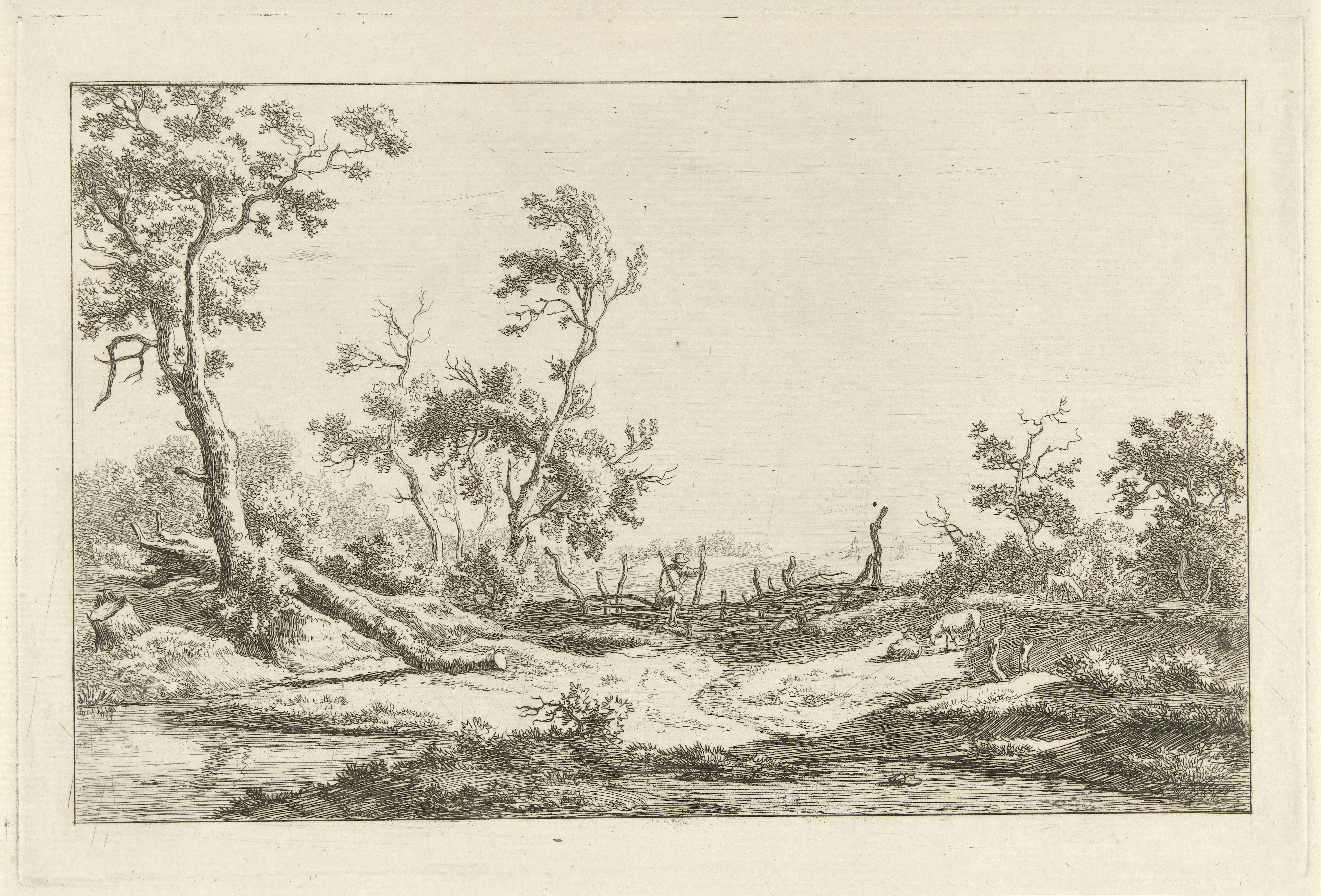 Jager in een landschap