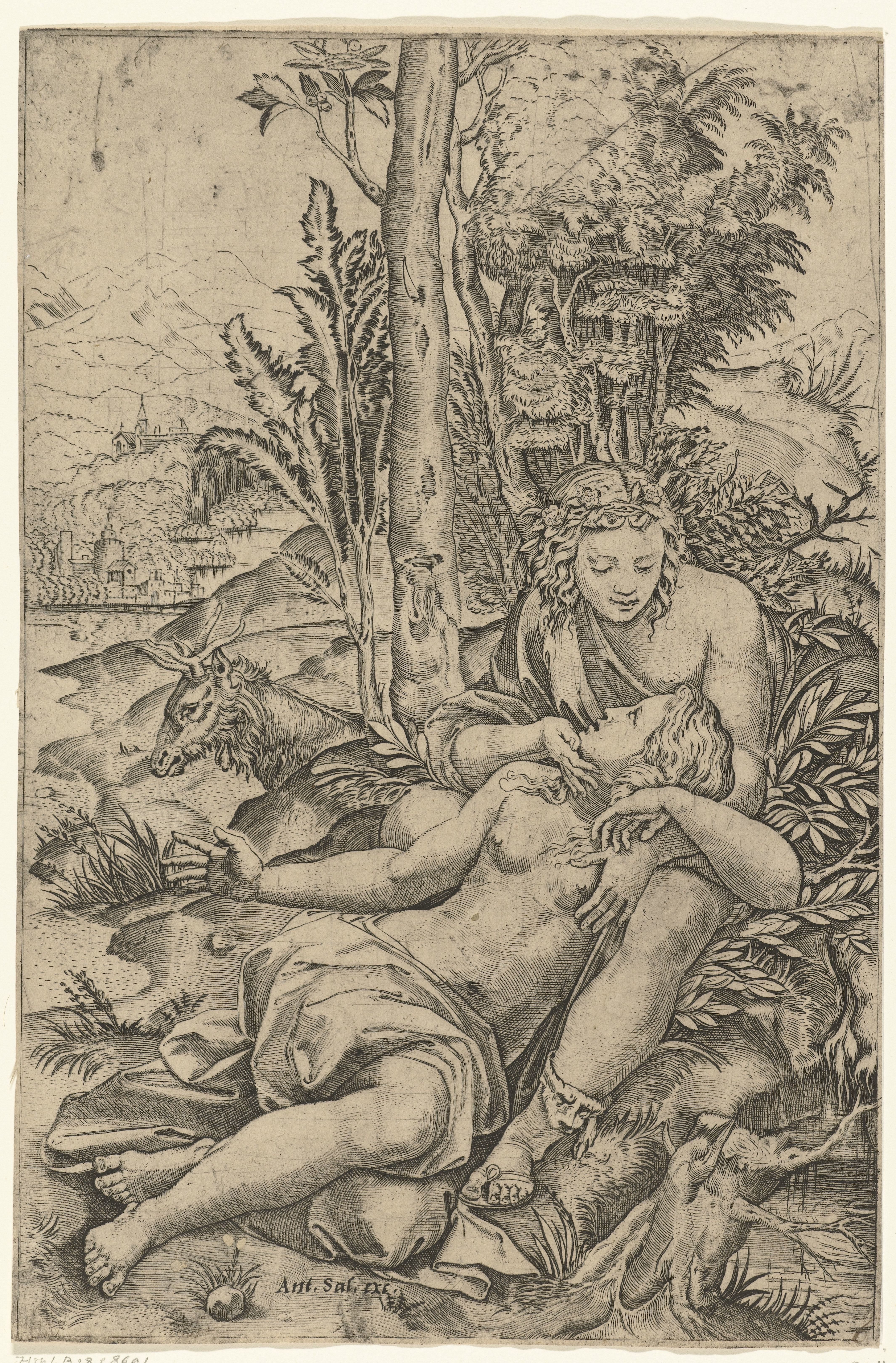 Angelica en Medoro als geliefden