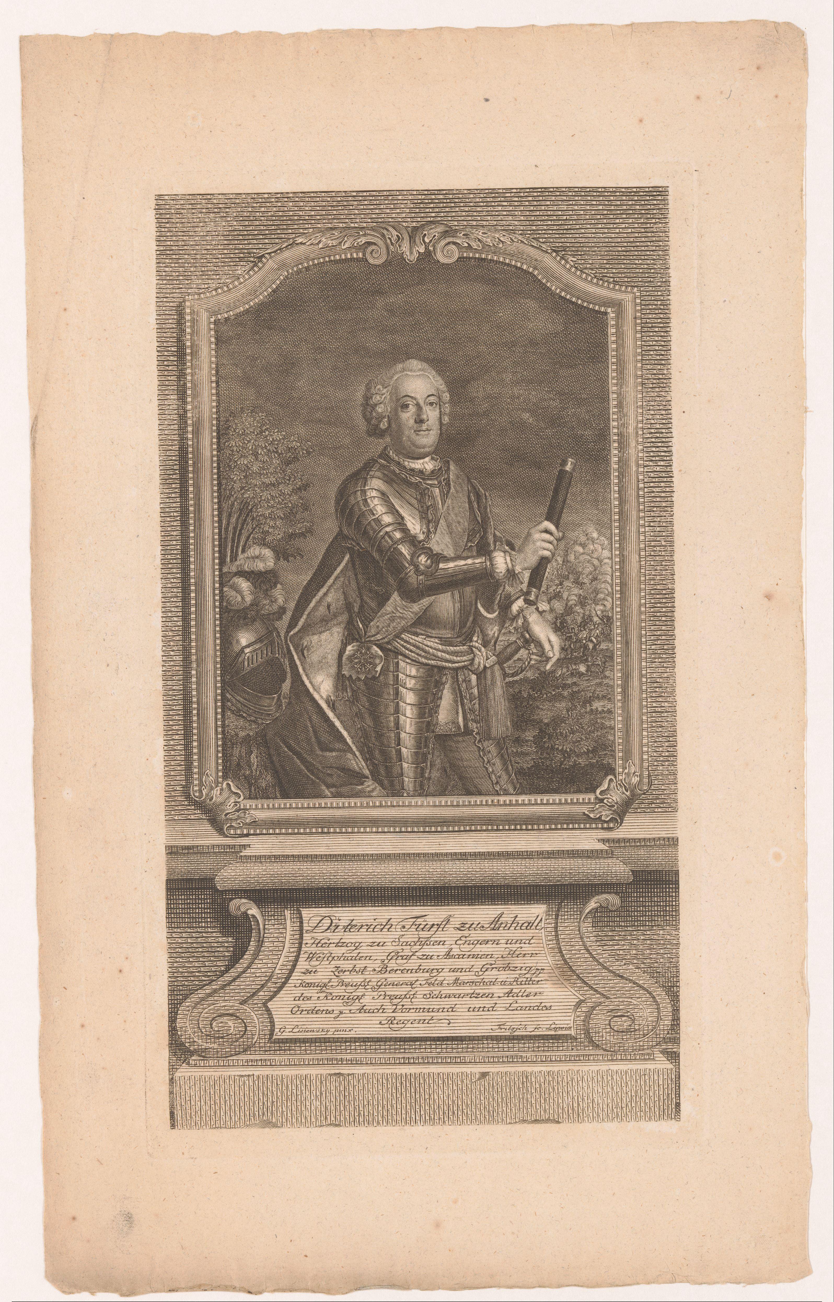 Portret van Dietrich von Anhalt-Dessau
