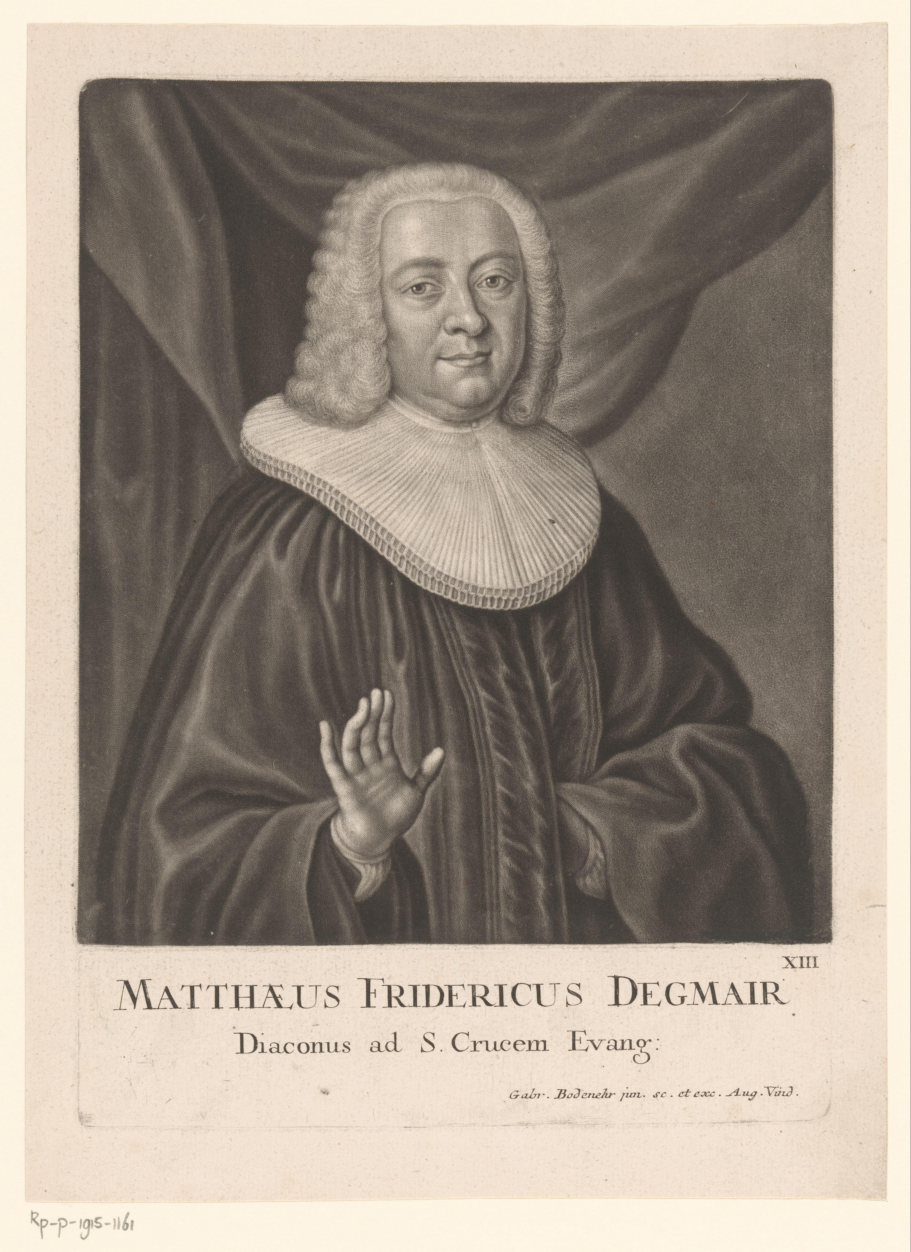 Portret van Matthäus Friedrich Degmair