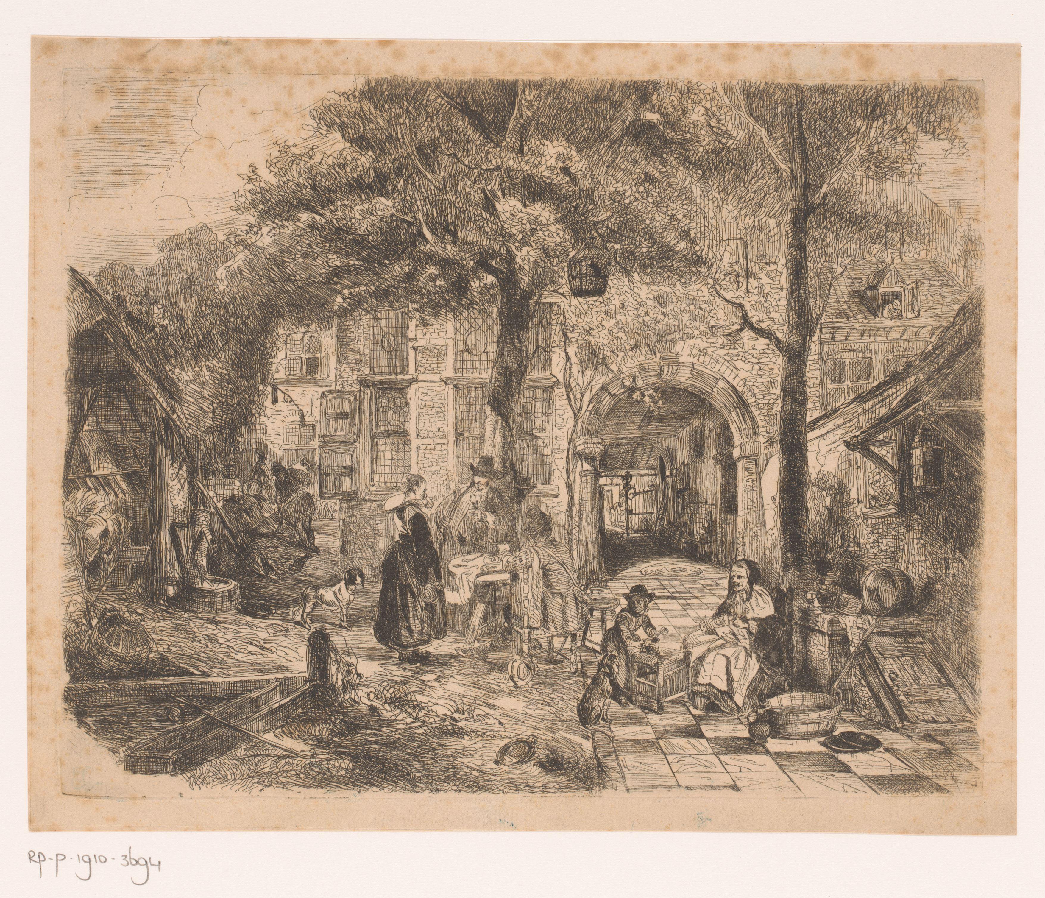 Binnenplaats van een Vlaamse herberg