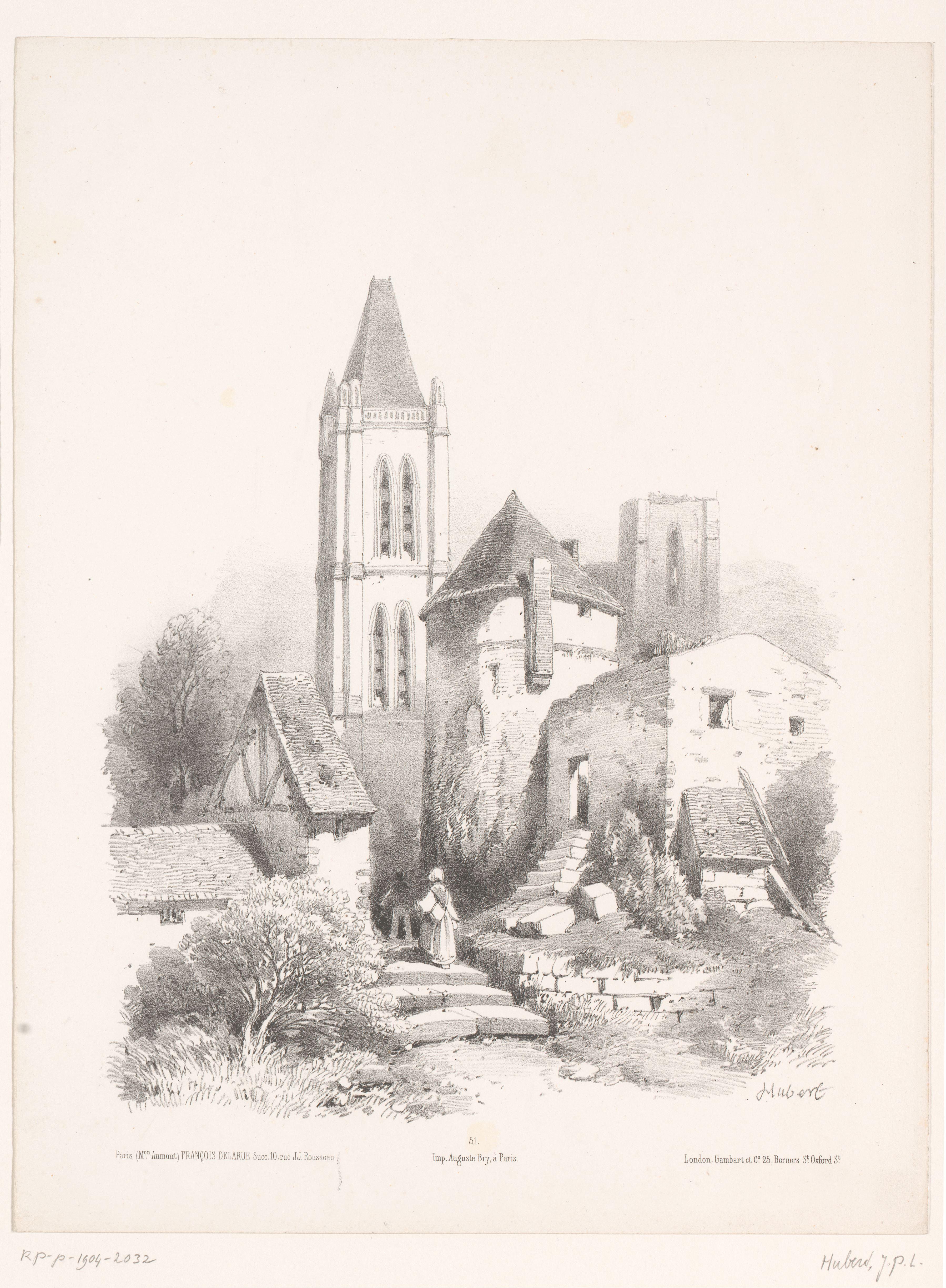 Dorpskerk met ruïnes