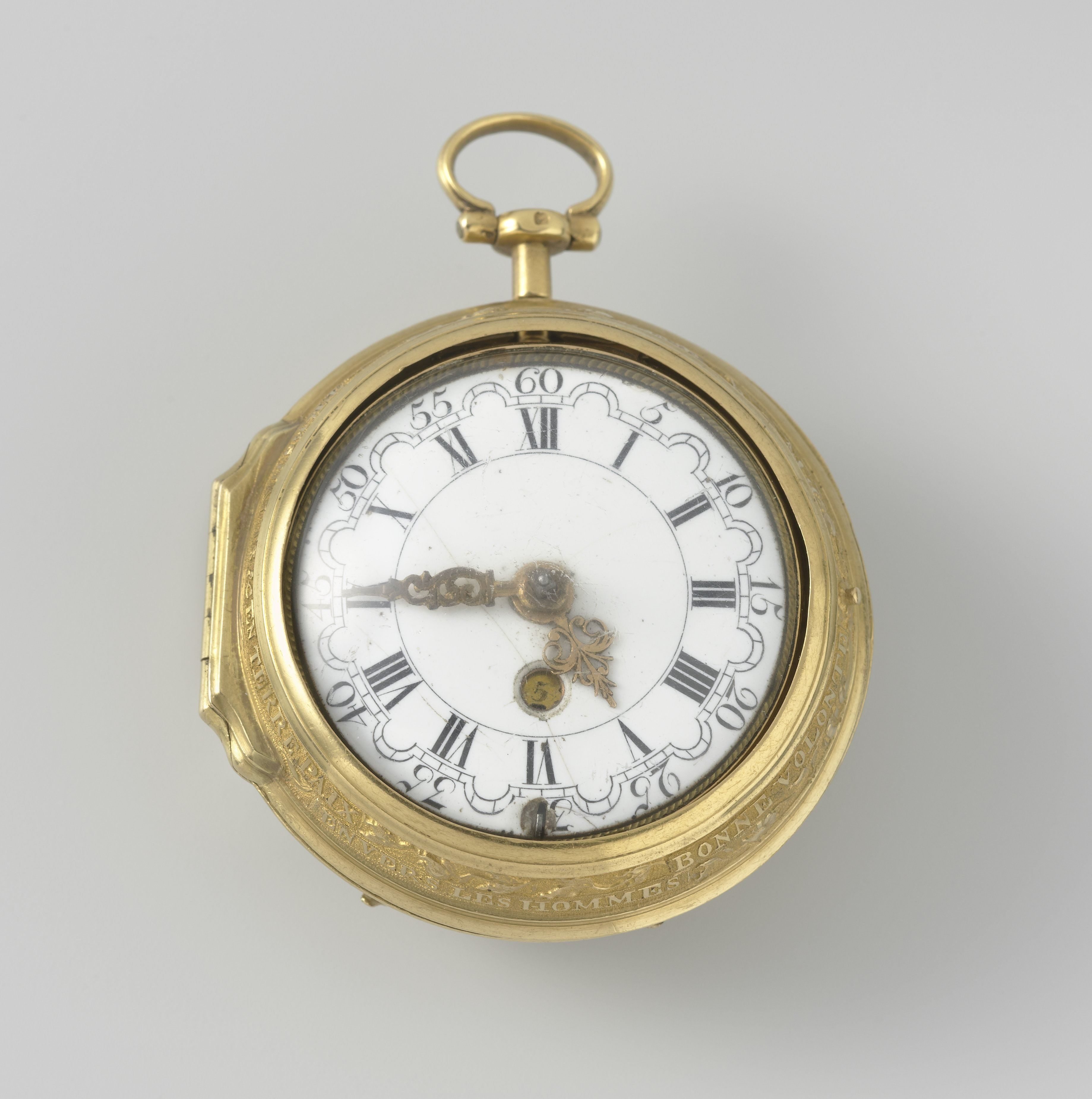 Horloge met de aanbidding van de herders