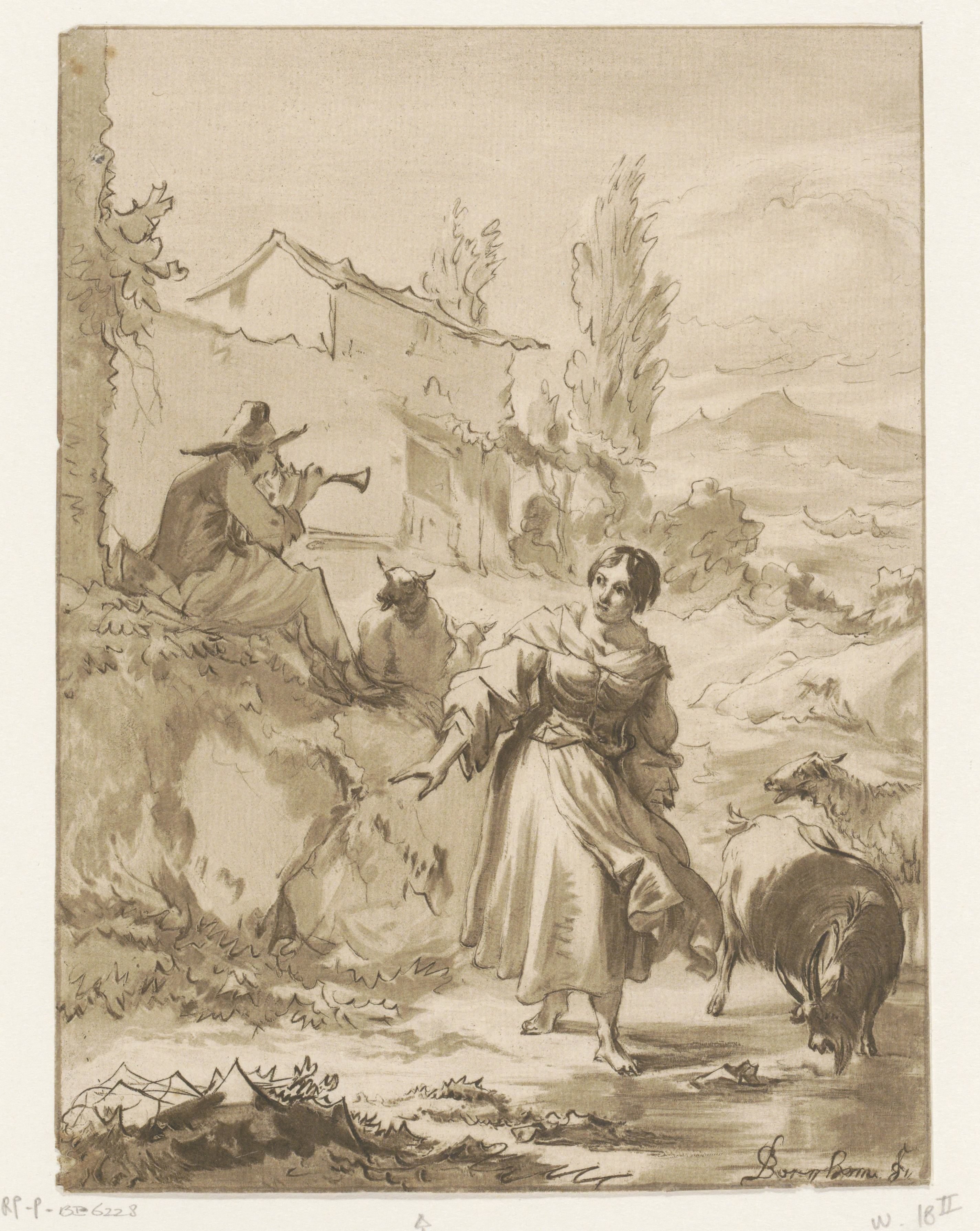 Herder met schalmei