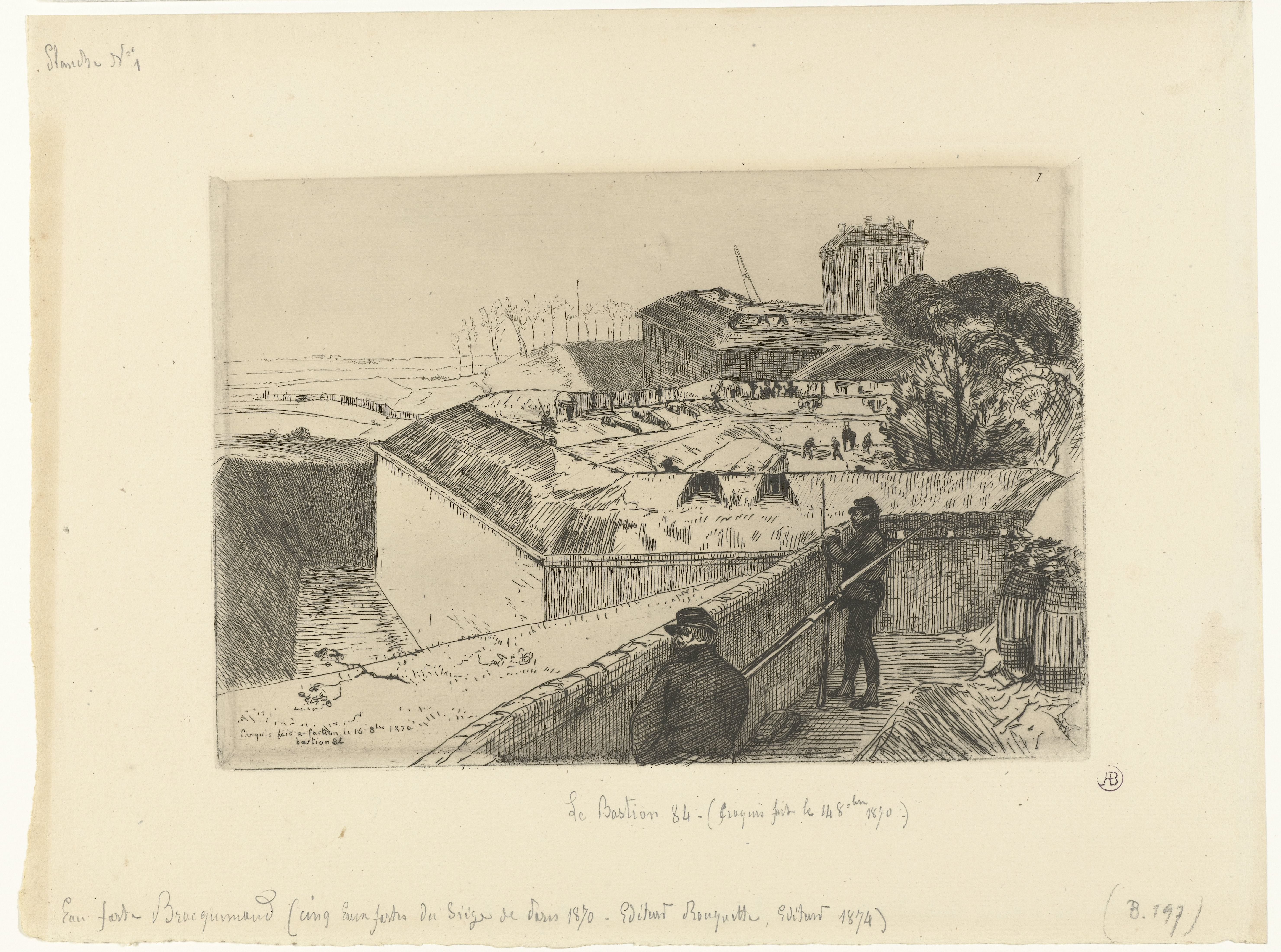 Leger op bastion 84 tijdens beleg van Parijs in 1870