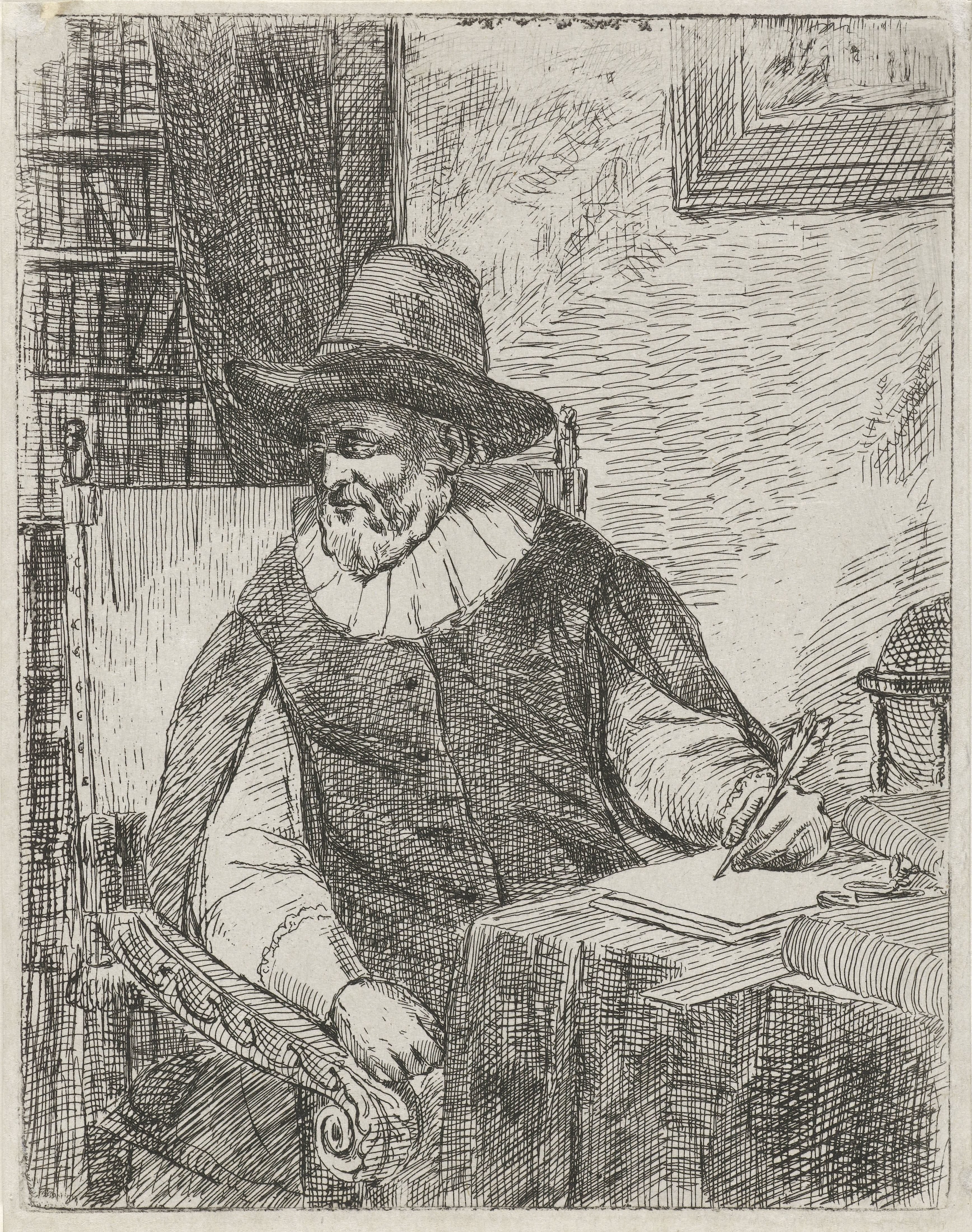 Man in een studeerkamer