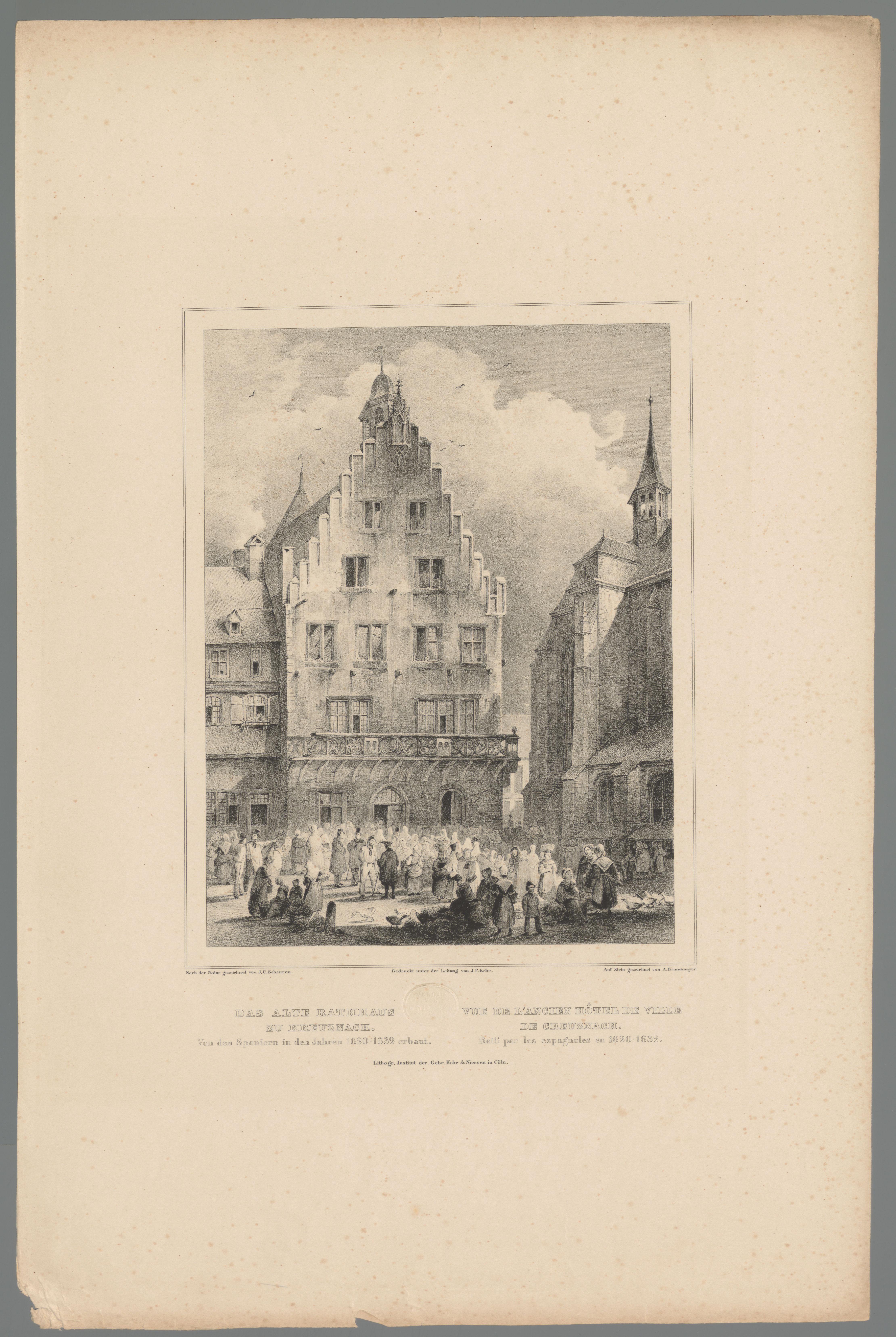 Gezicht op het oude raadhuis te Kreuznach