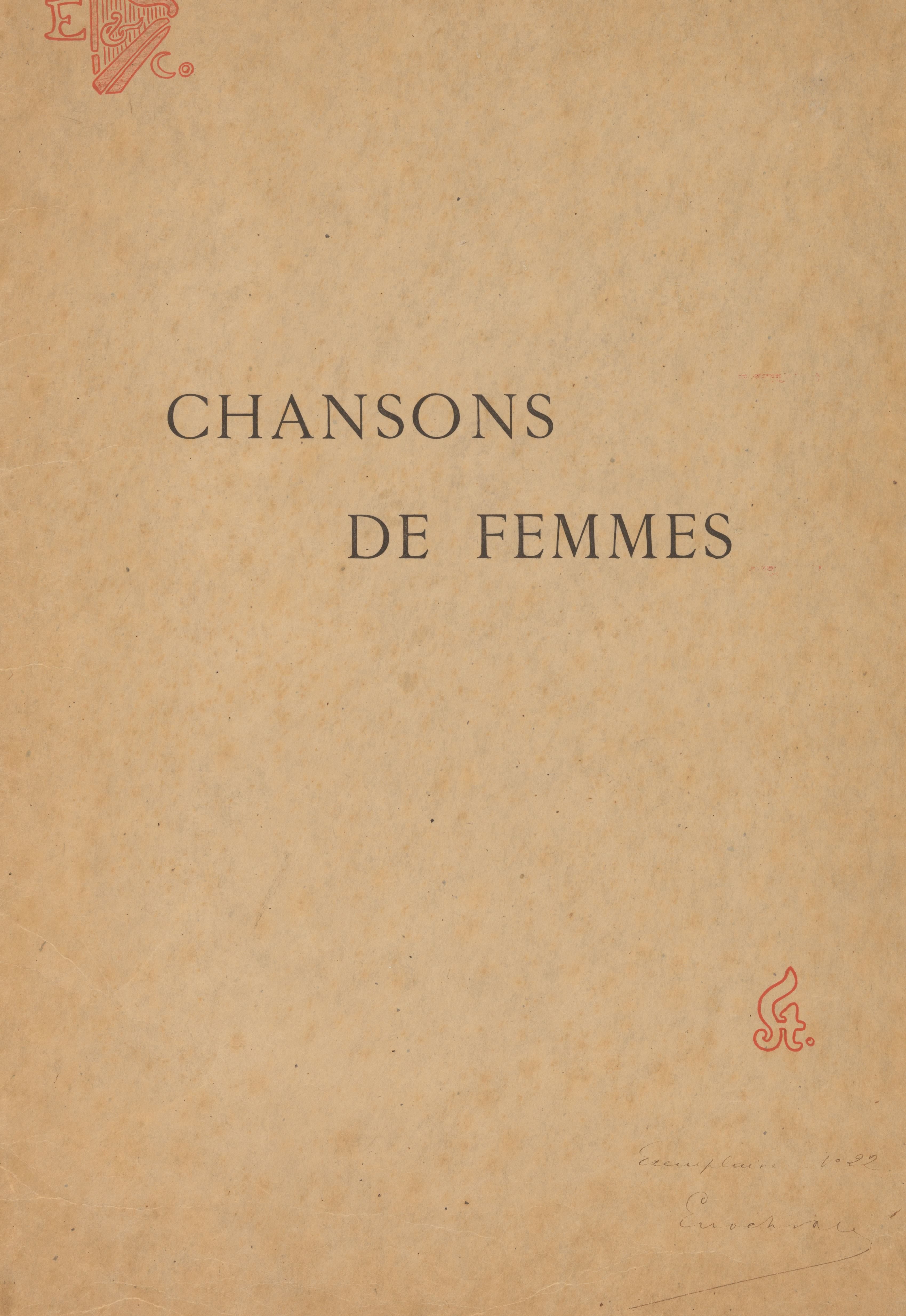 Omslag voor: Chansons de femmes