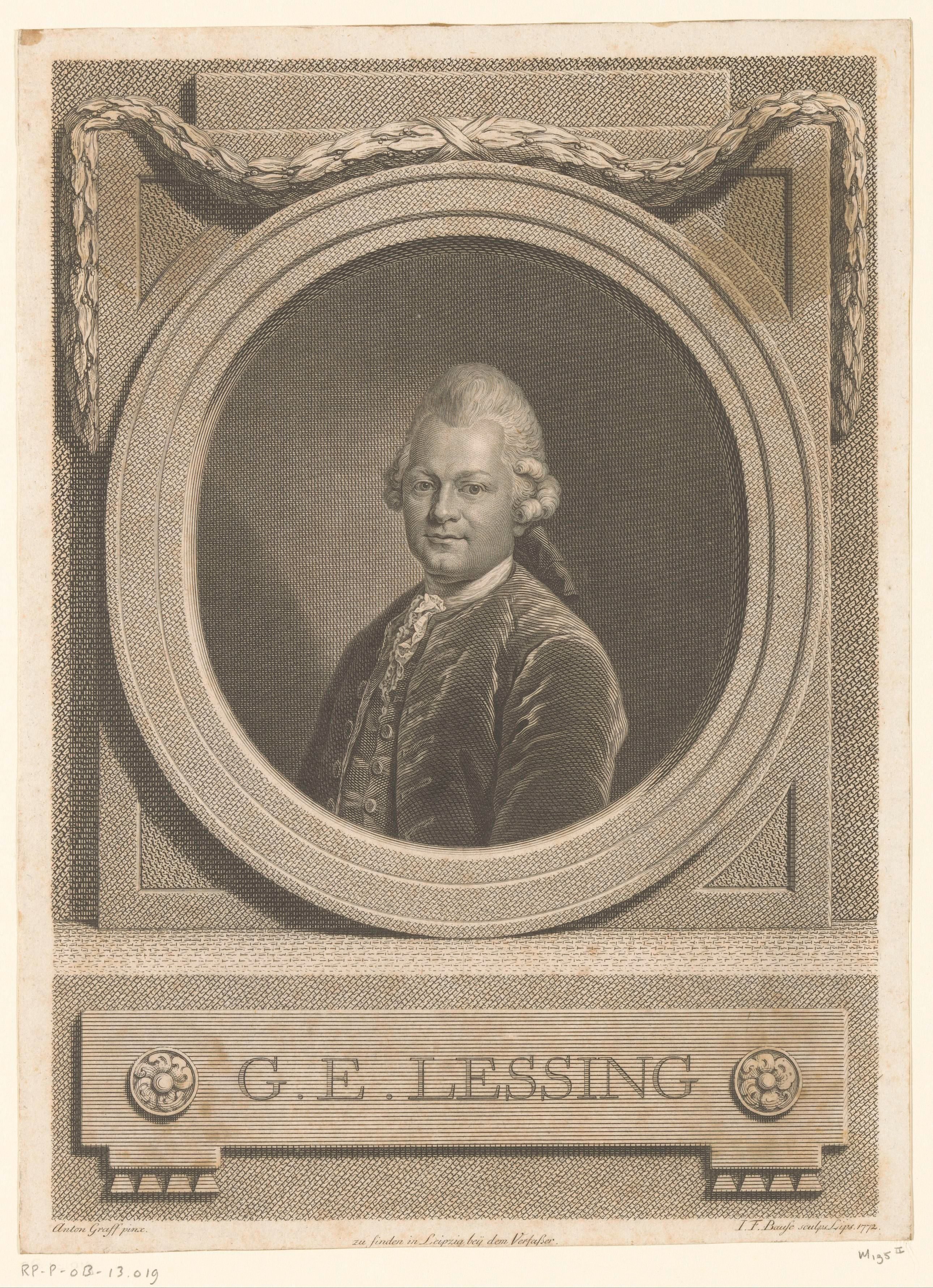 Portret van Gotthold Ephraim Lessing