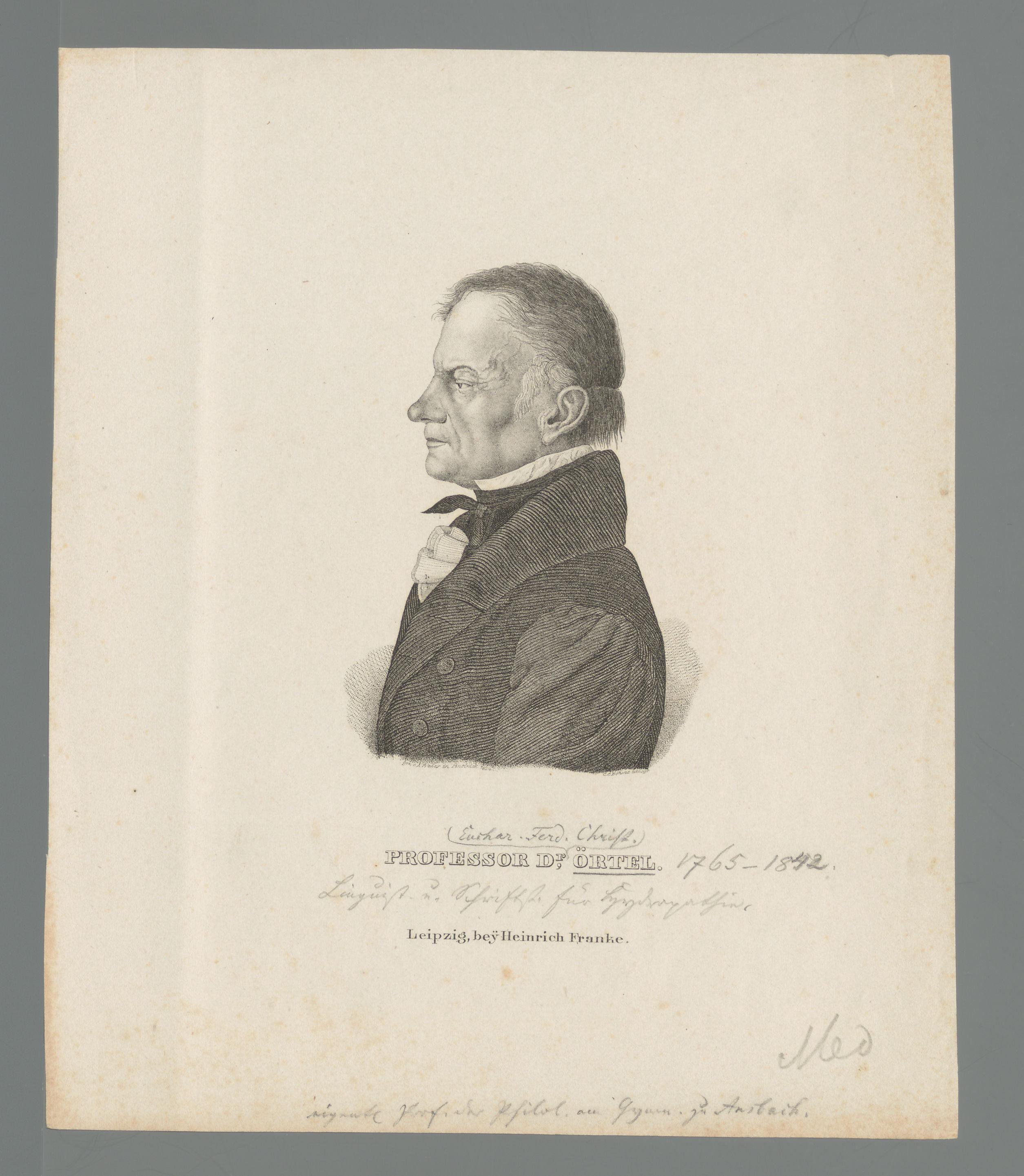 Portret van Eucharius Ferdinand Christian Oertel
