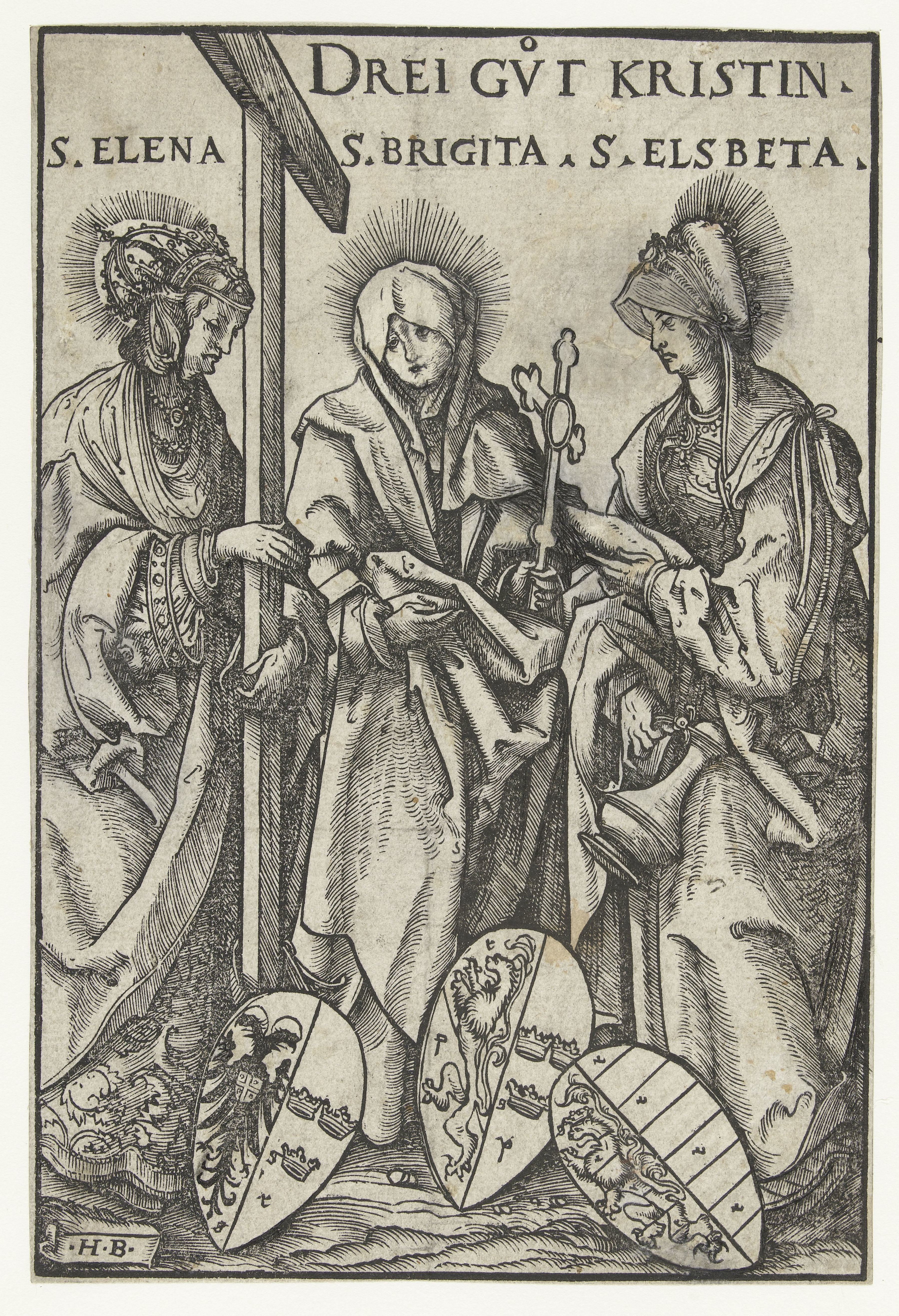 Heilige Helena, heilige Brigita van Zweden en heilige Elisabet van Hongarije als drie beste christelijke vrouwen