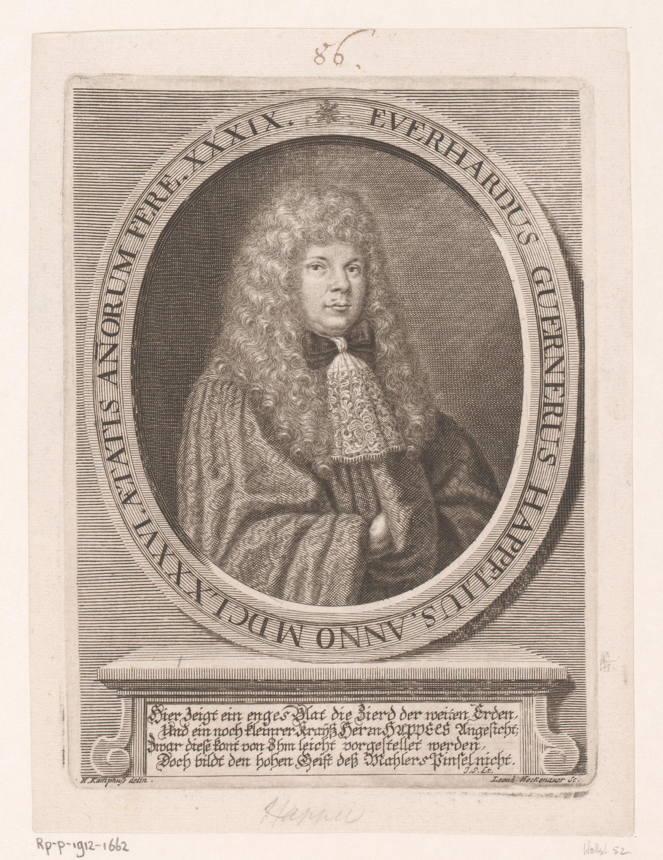 Portret van Eberhard Werner Happel op 34-jarige leeftijd