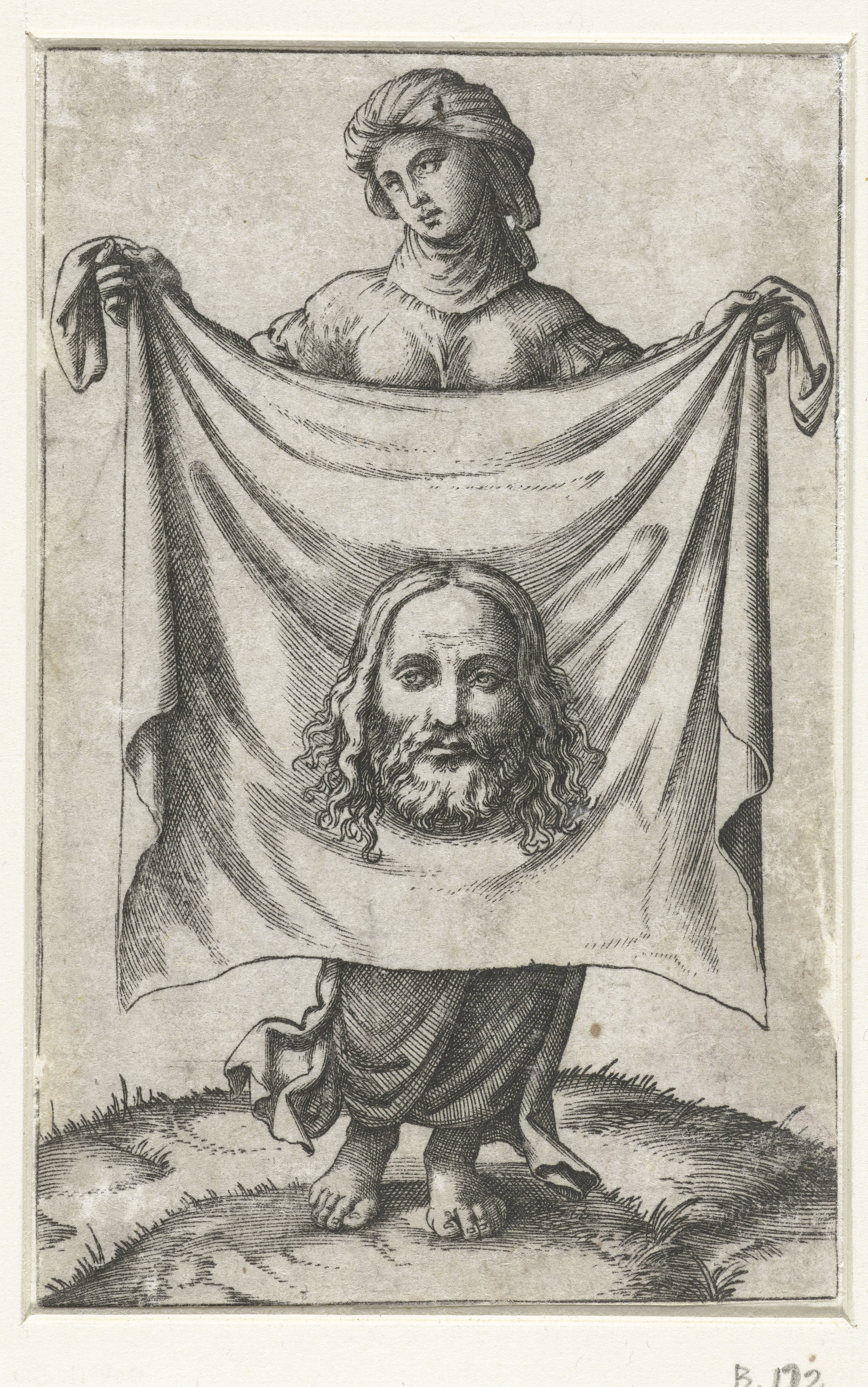 Heilige Veronica met zweetdoek (sudarium) met gelaat van Christus