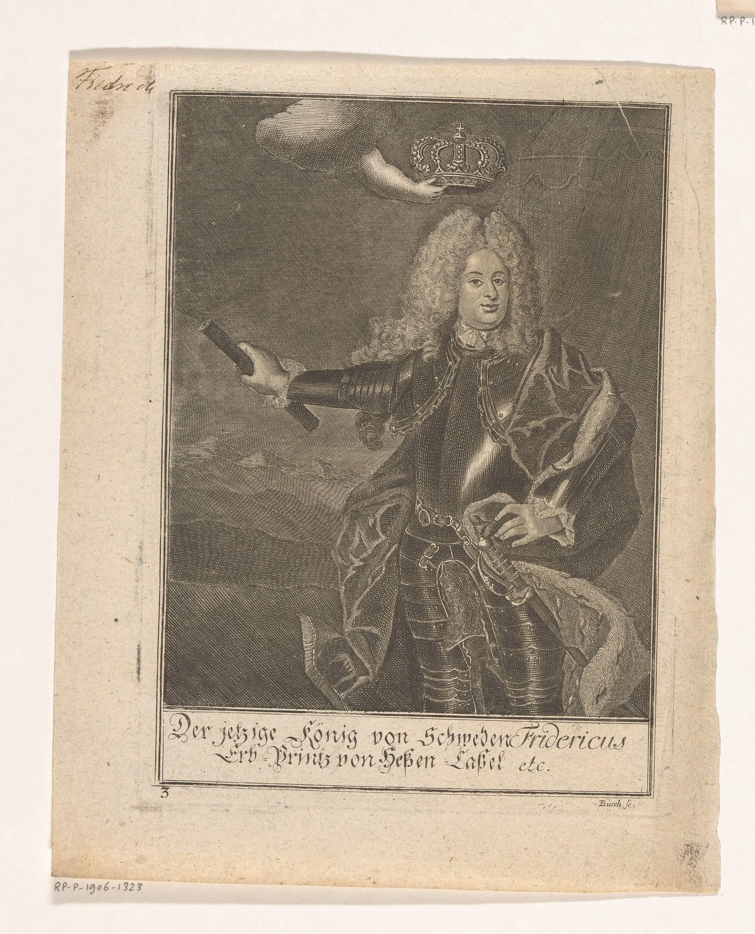 Portret van Frederik I, koning van Zweden