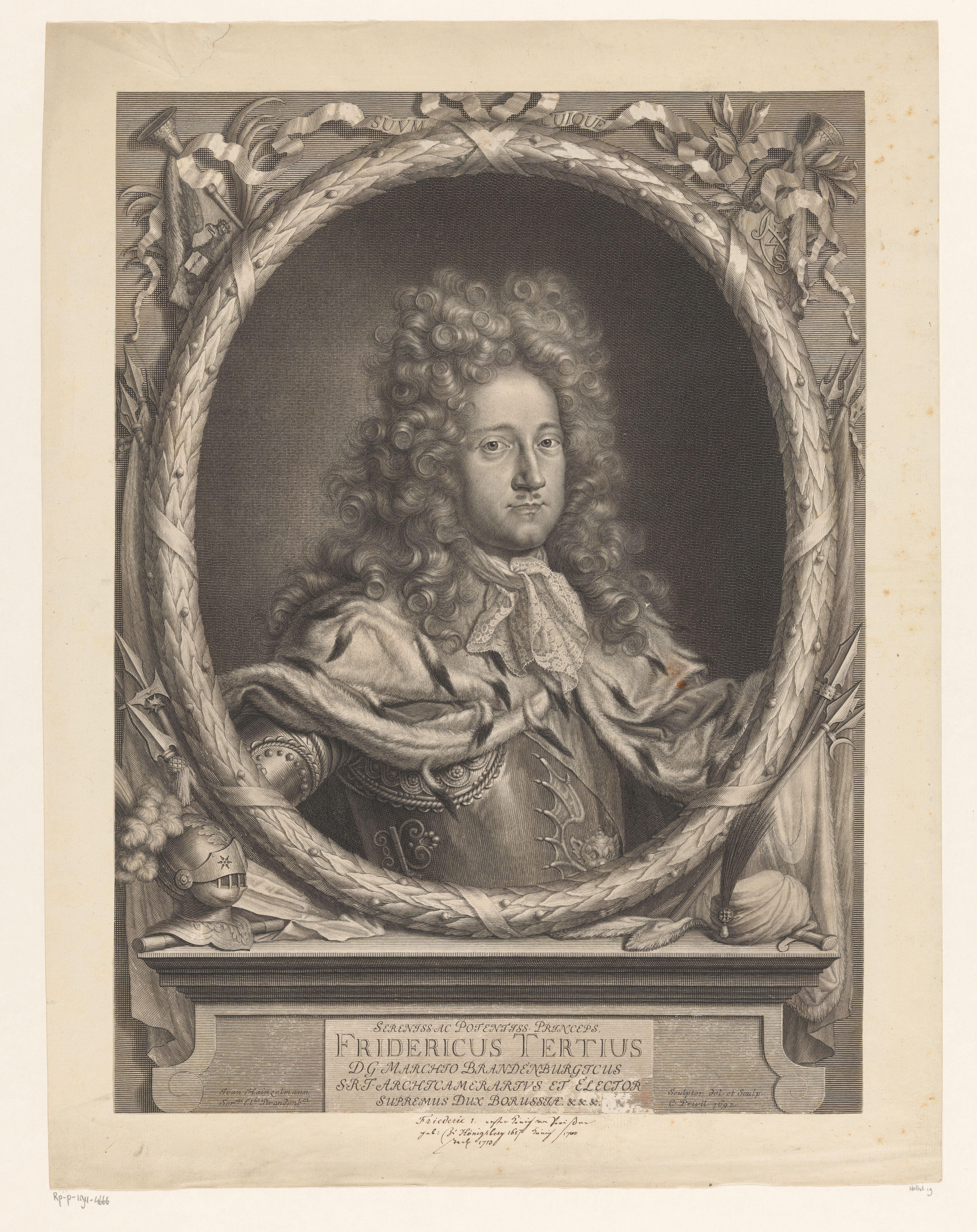 Portret van Frederik I koning van Pruisen
