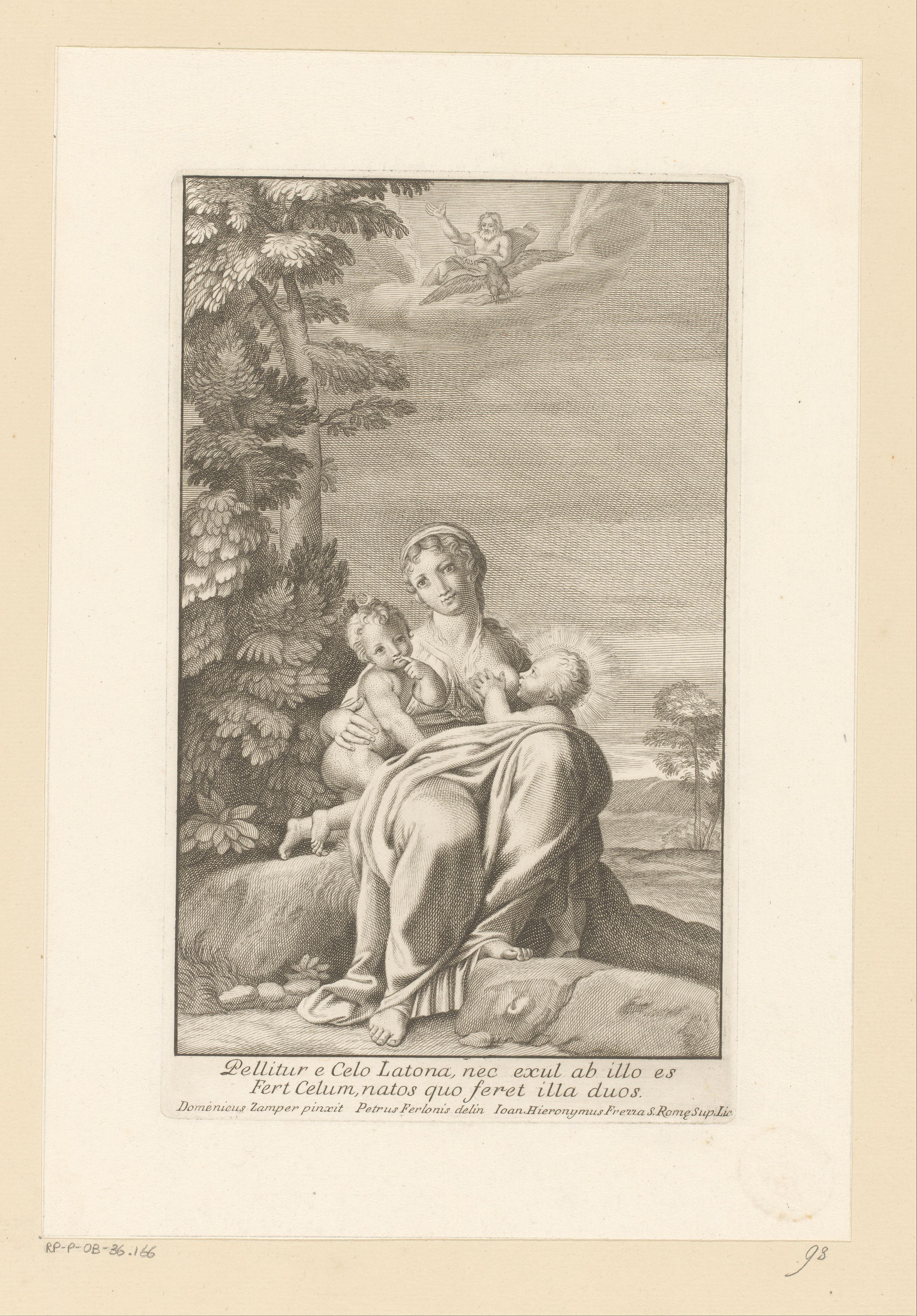 Latona met Diana en Apollo