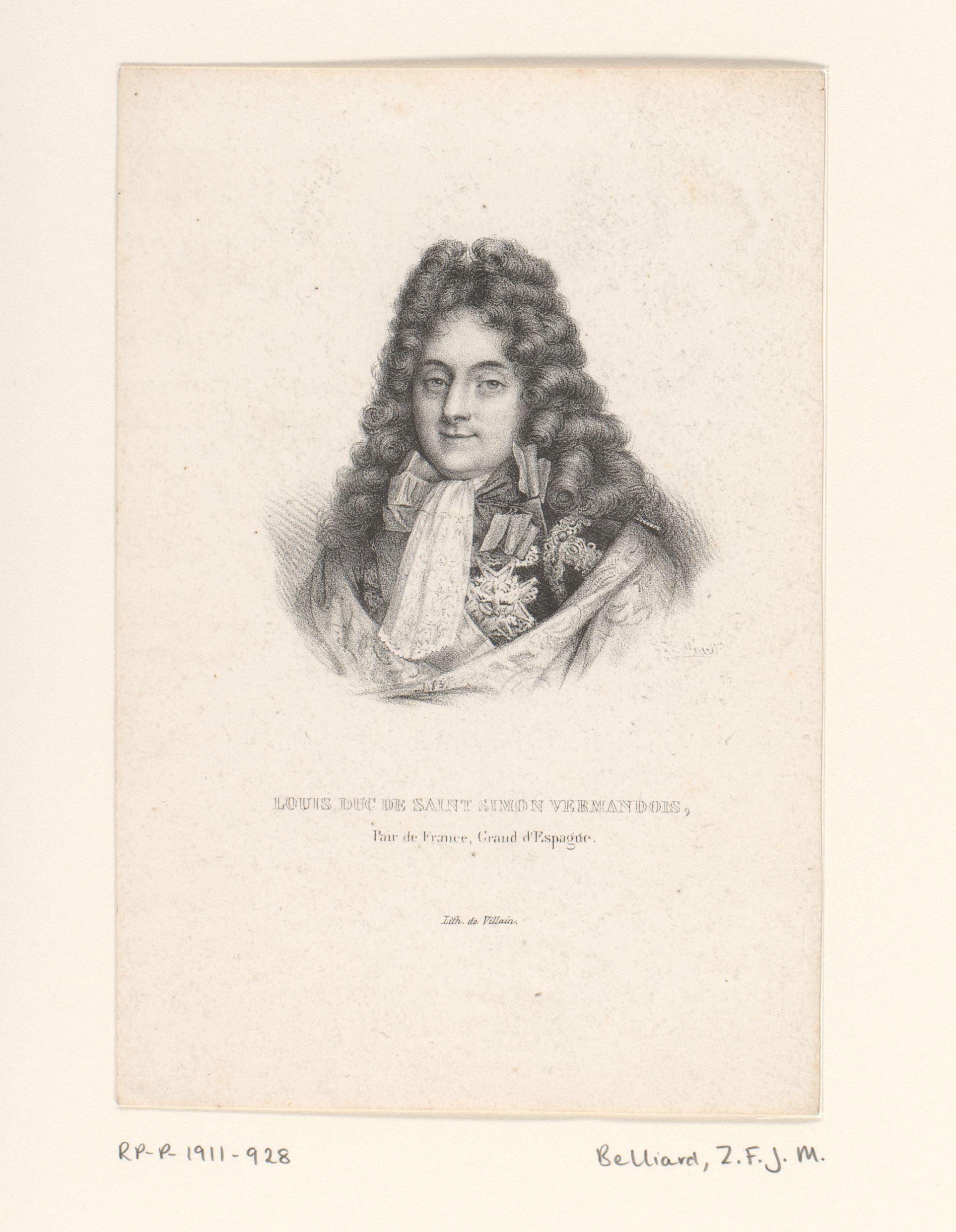 Portret van Louis de Rouvroy, hertog van Saint-Simon en Vermandois