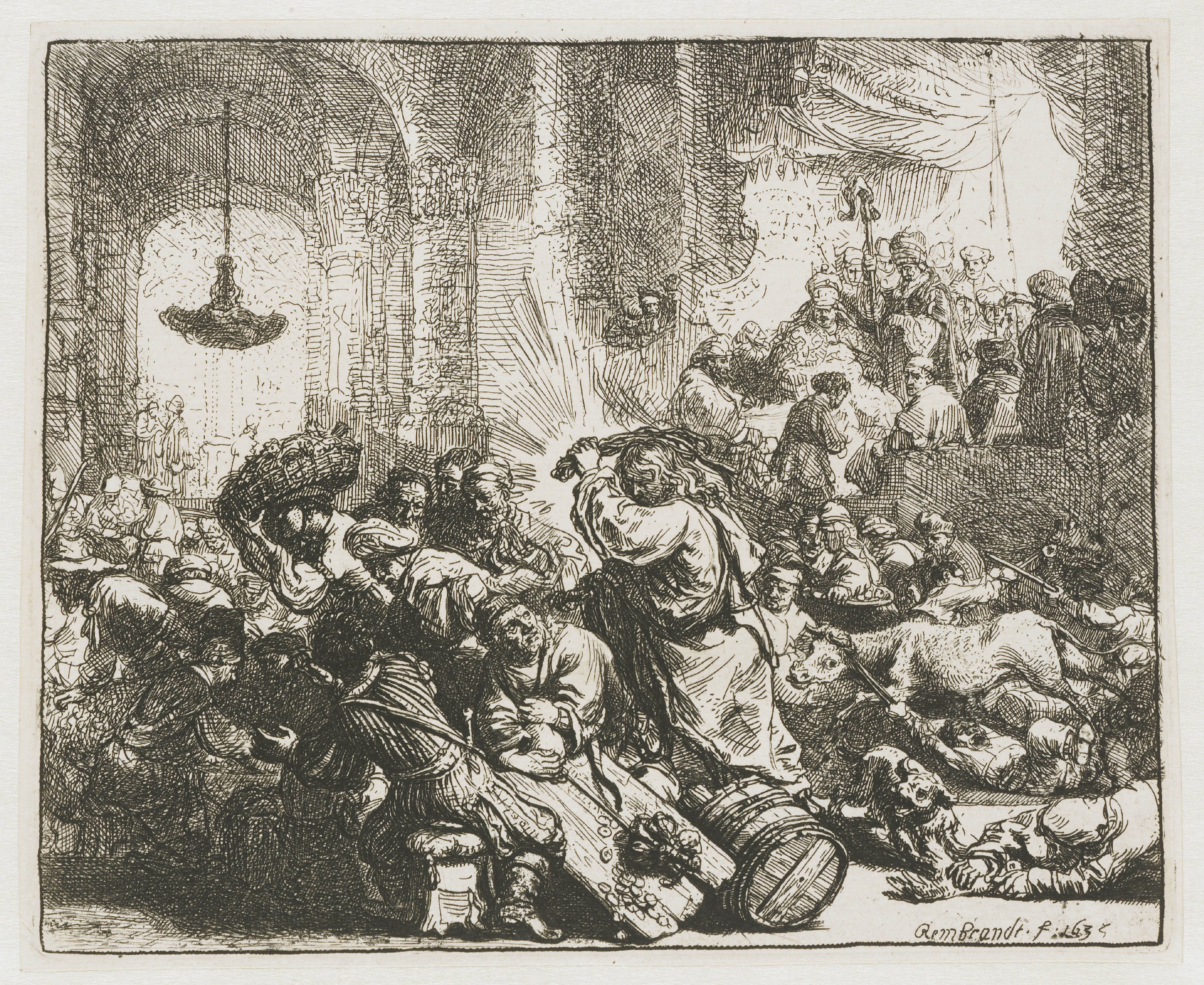 Christ driving the money changers from the temple