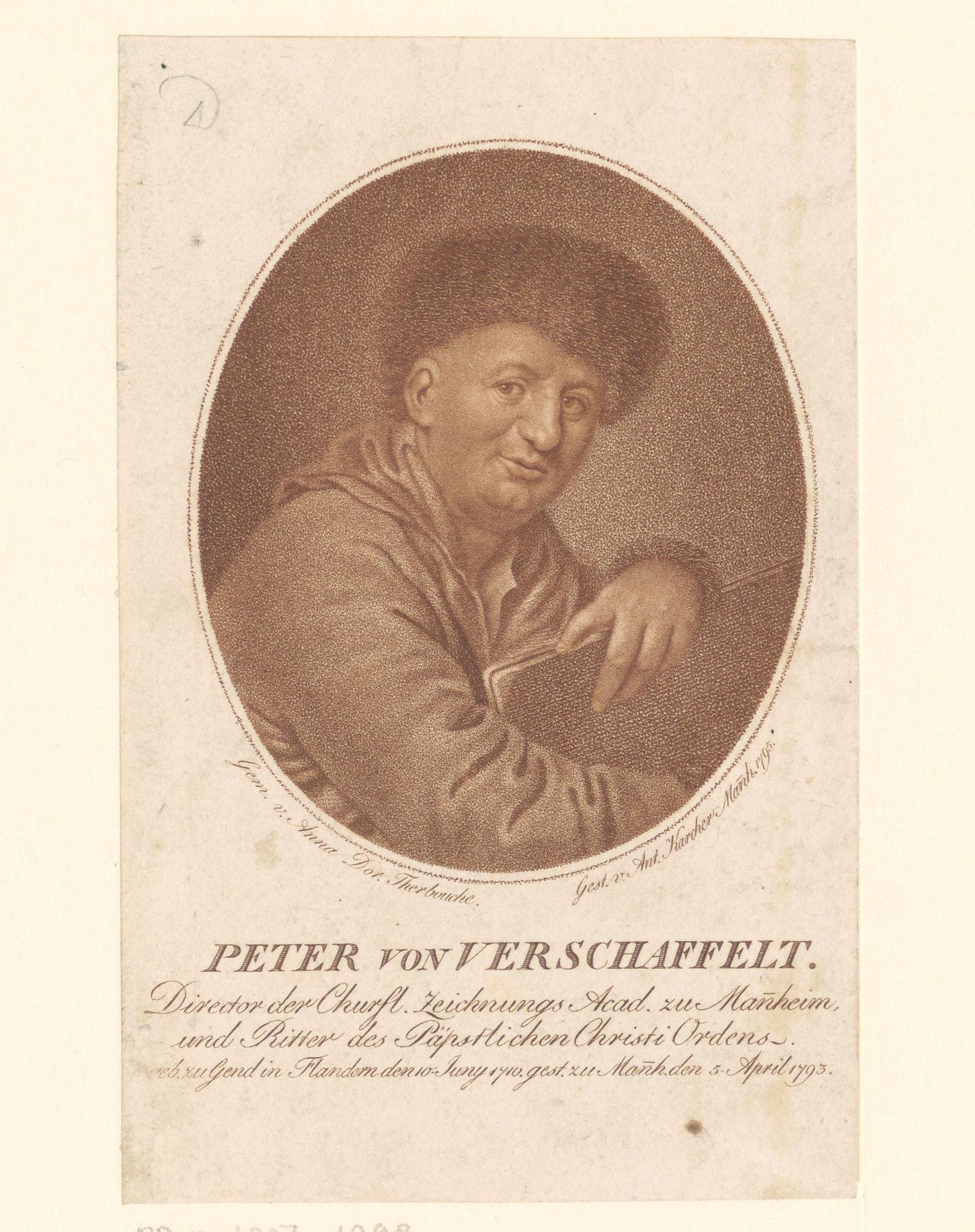 Portret van Peter von Verschaffelt