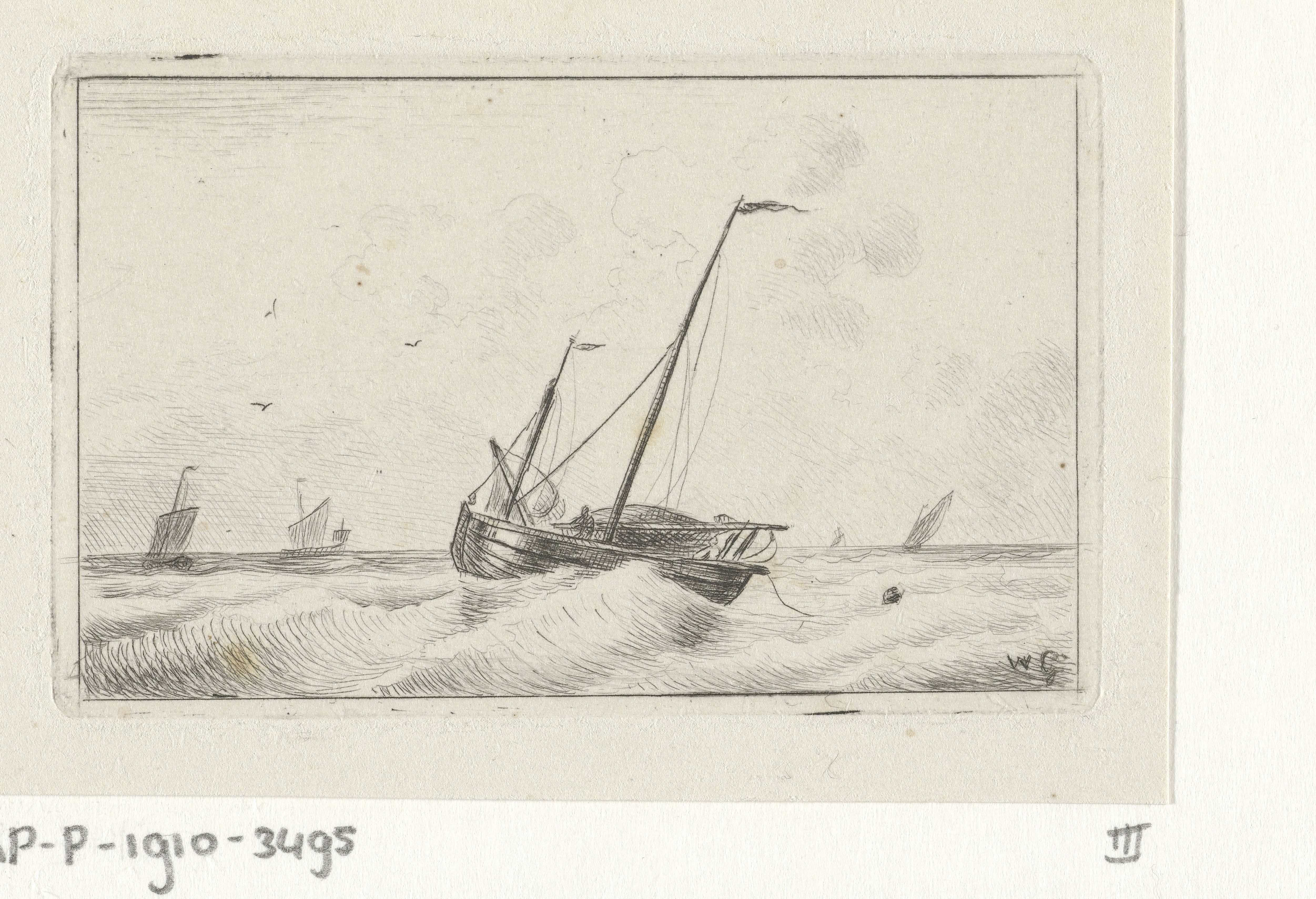Schip op golven