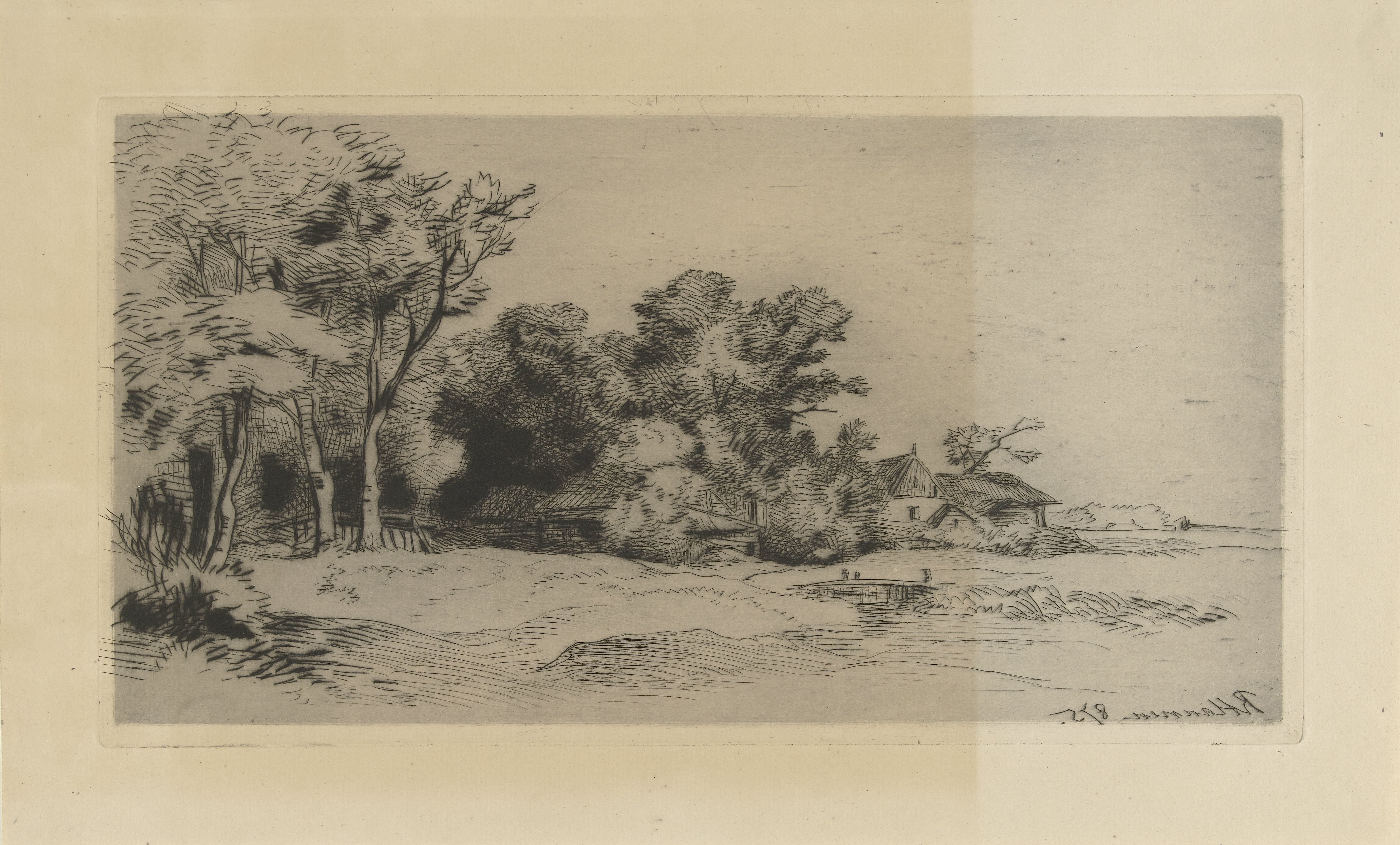 Landschap met boerderij