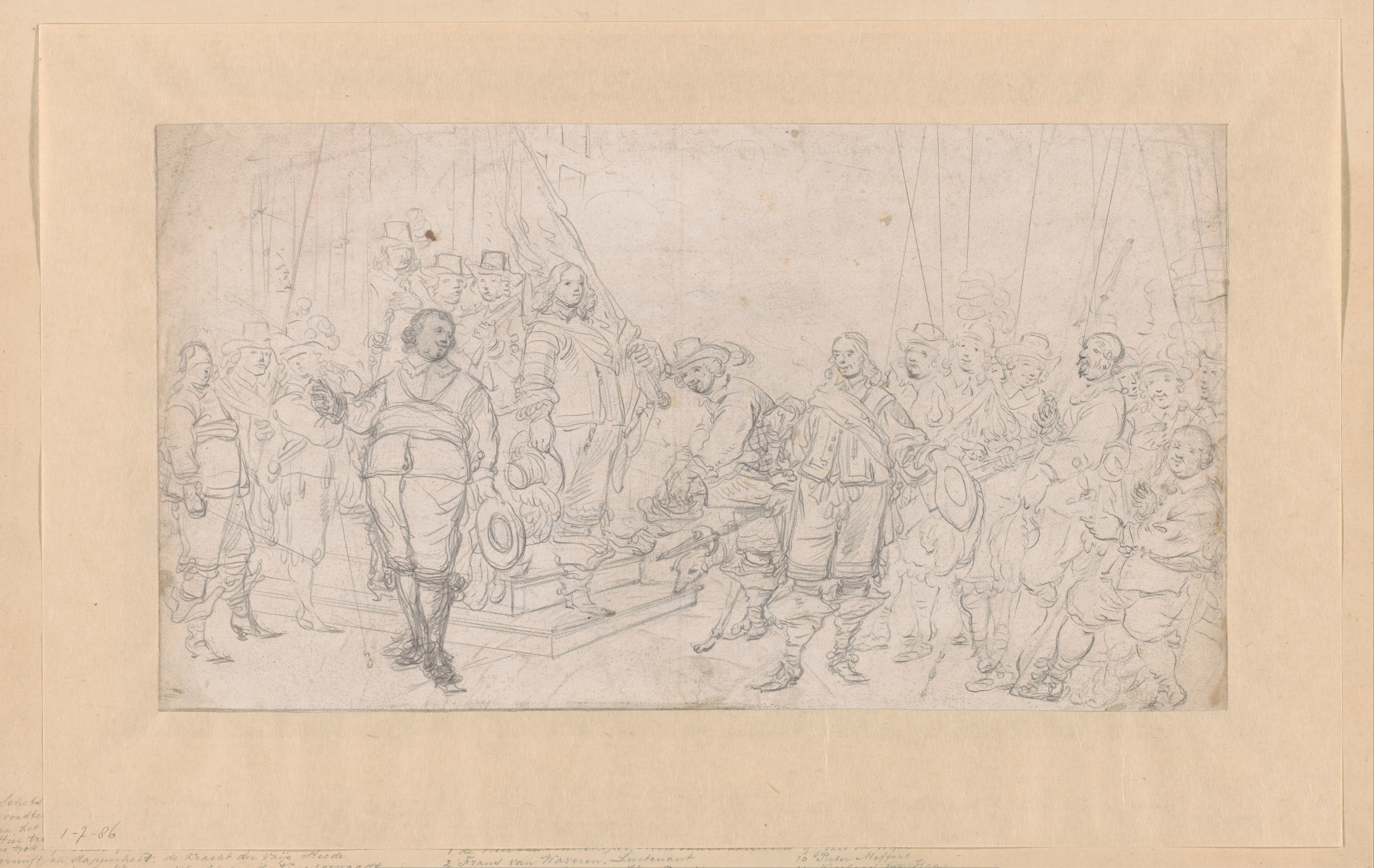 Schutters van de compagnie van kapitein Joan Huydecoper en luitenant Frans van Waveren, 1648