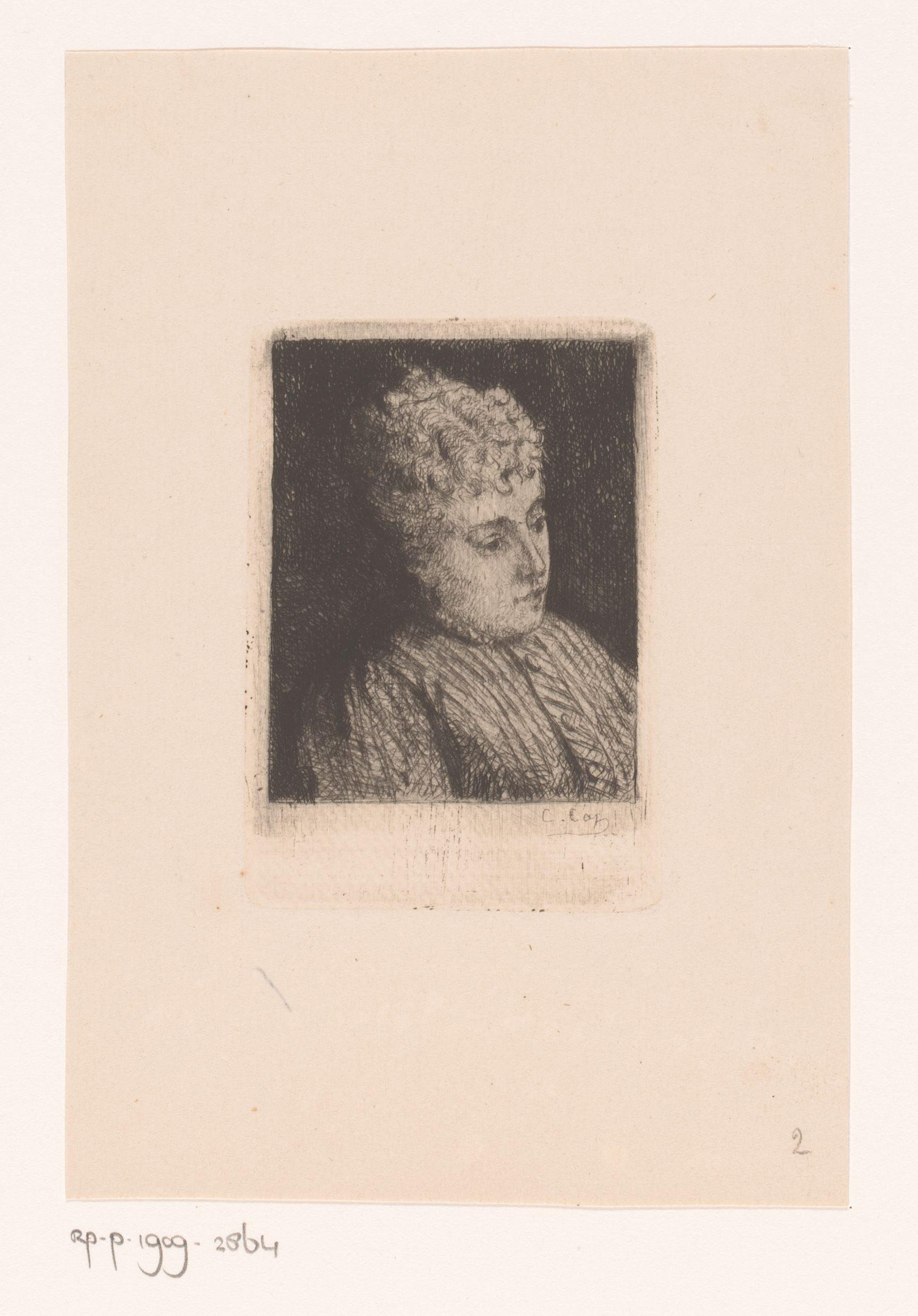 Borstbeeld van een jonge vrouw