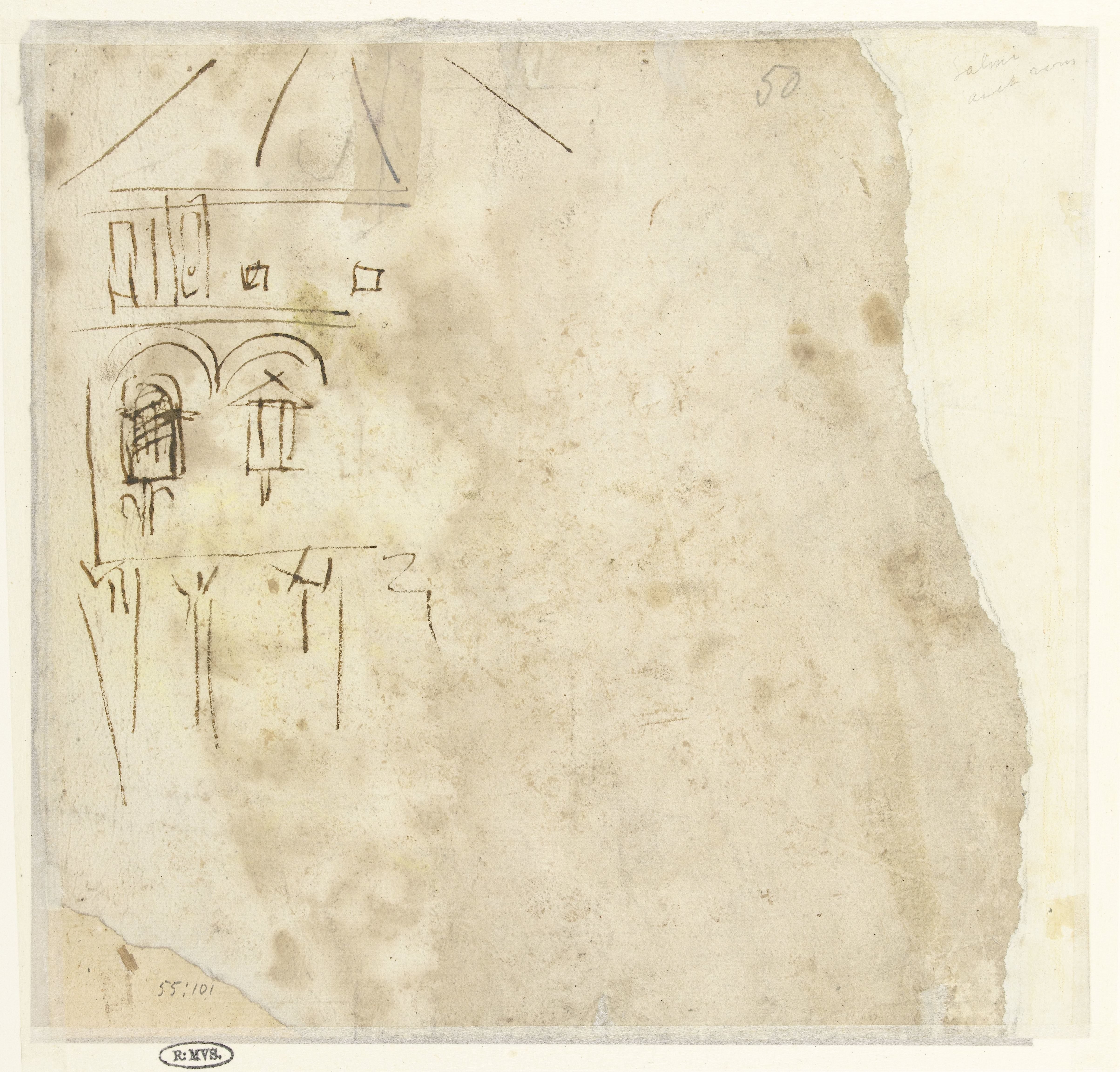 Schets van een polygonaal gebouw