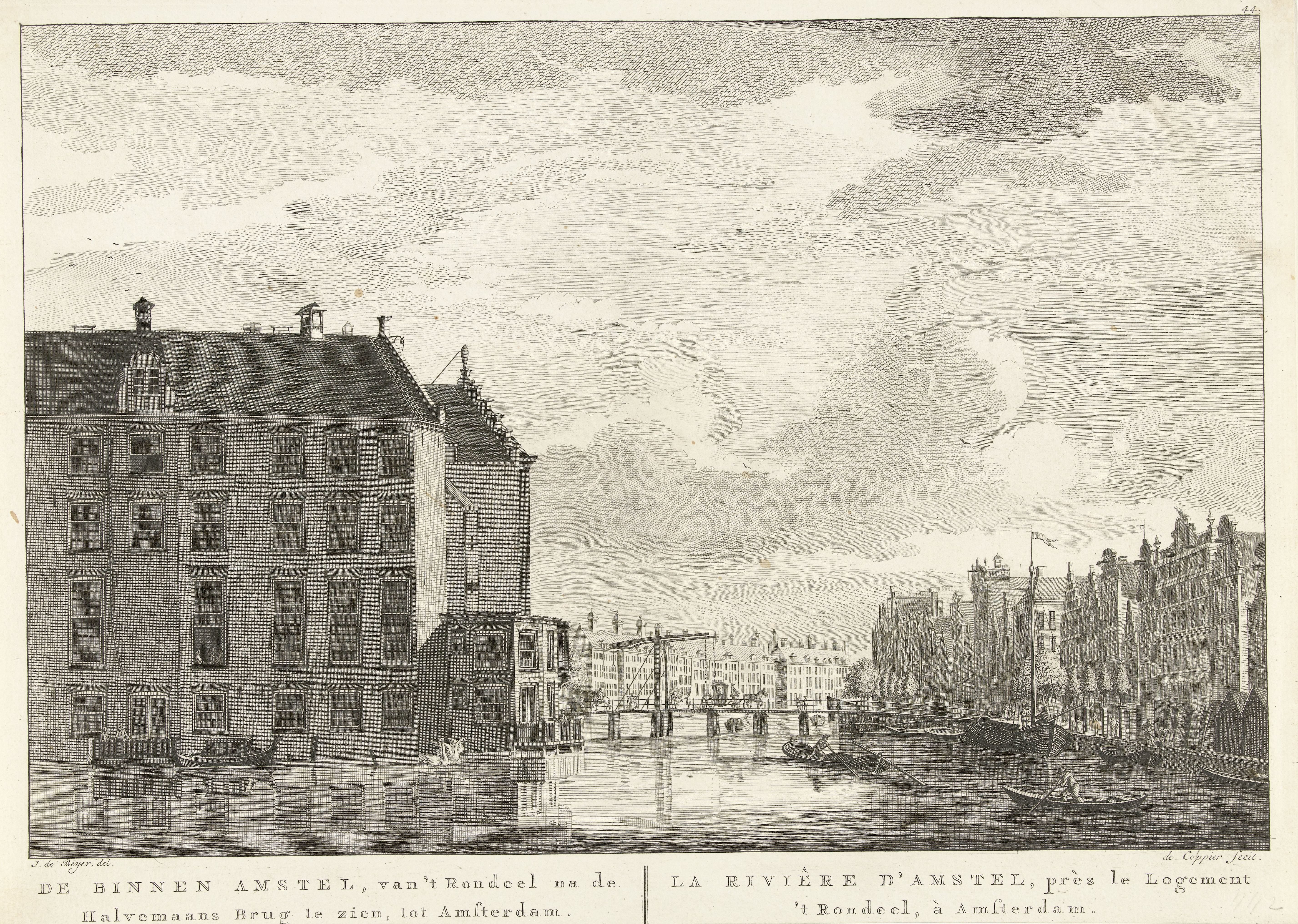 Gezicht op het Rondeel en de Halvemaansbrug te Amsterdam